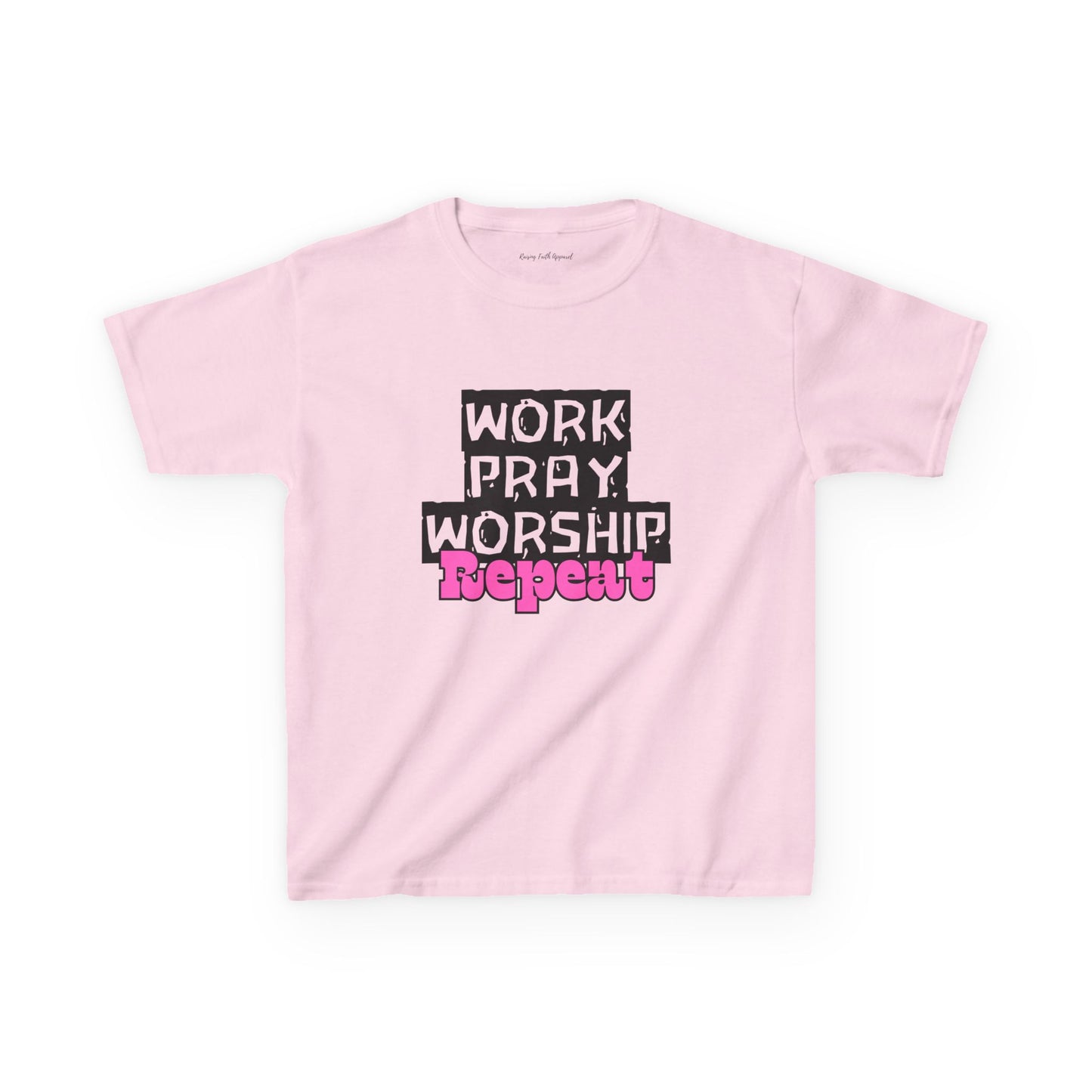 Work-Pray-Worship-Repeat Youth Unisex Heavy Blend Cotton Tee
