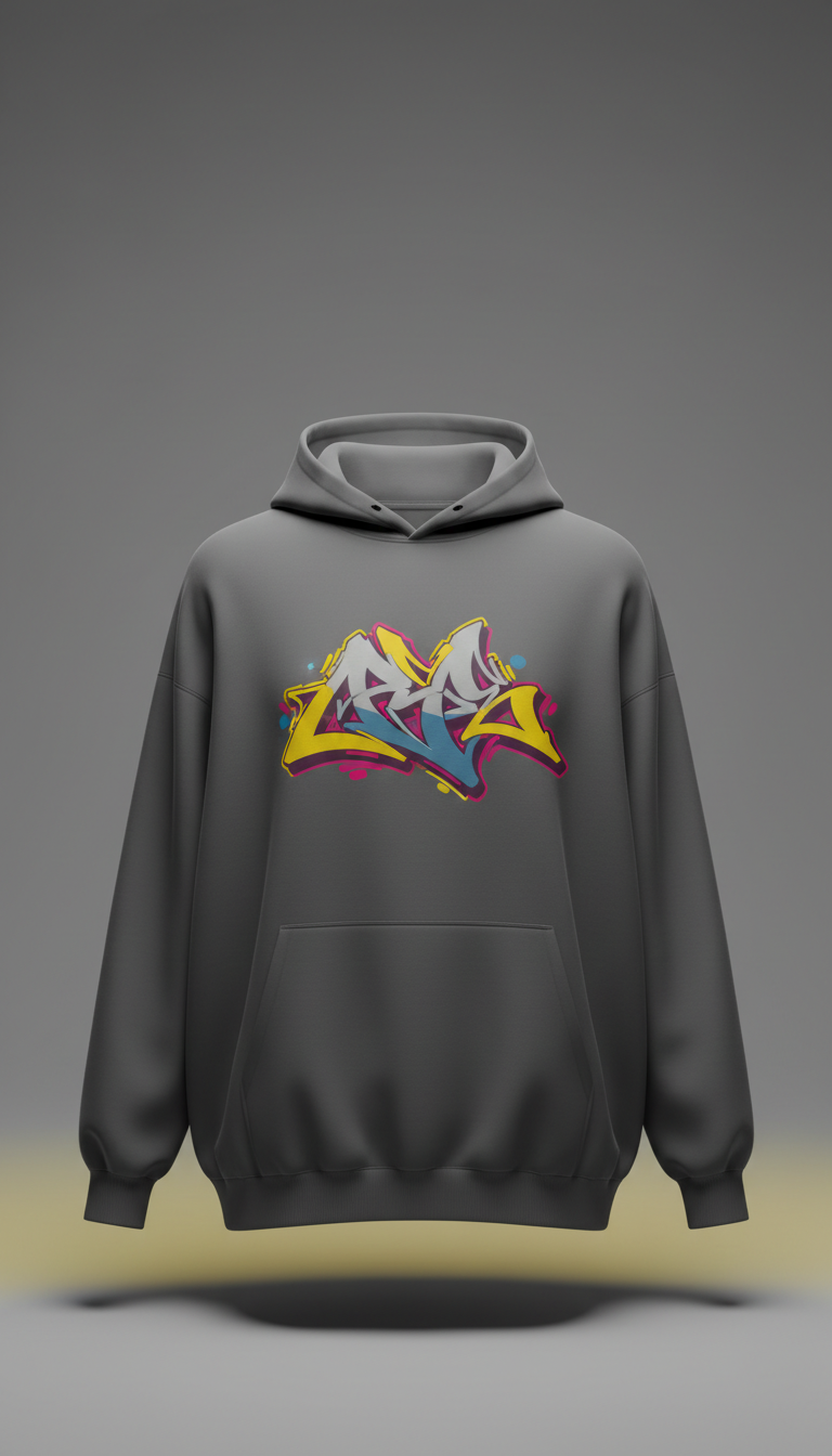 Oversized graffiti logo hoodie