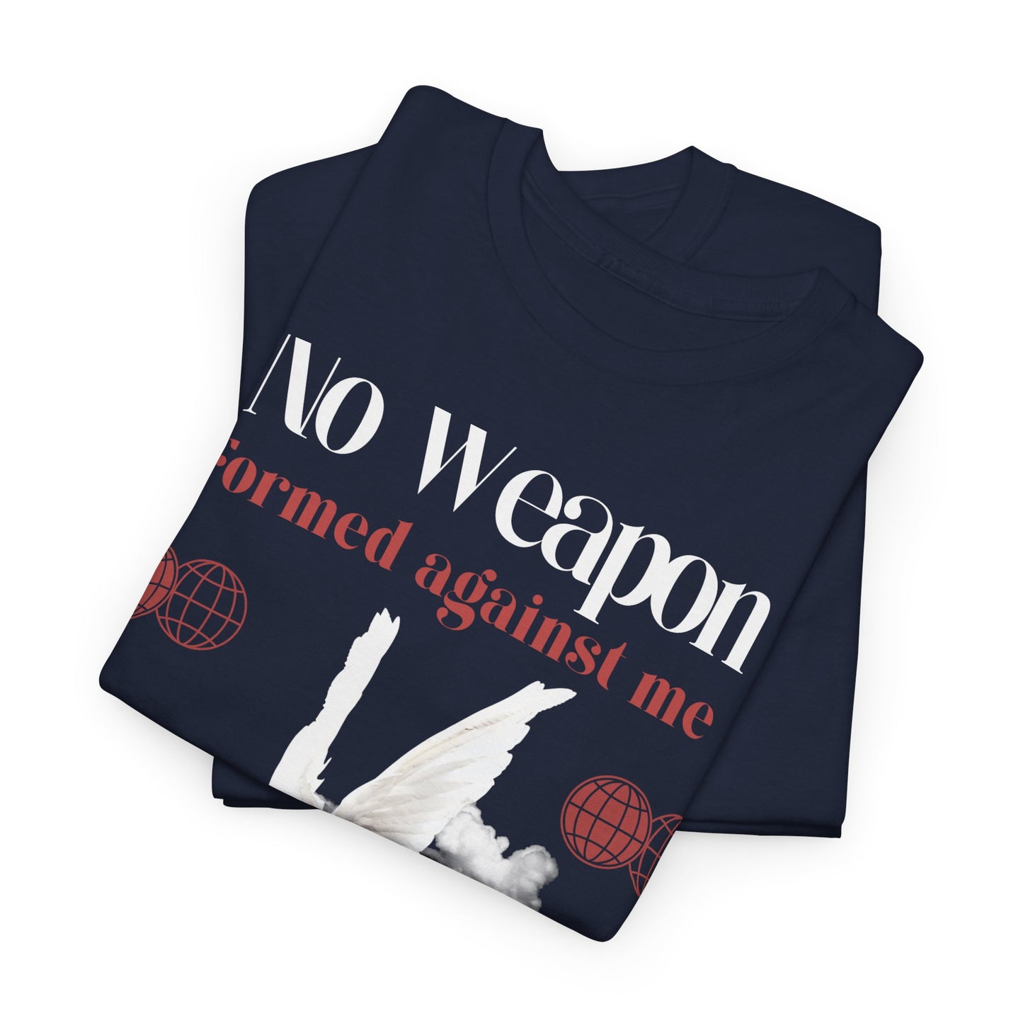 No Weapon Formed Against Me, Unisex Heavy Cotton Tee