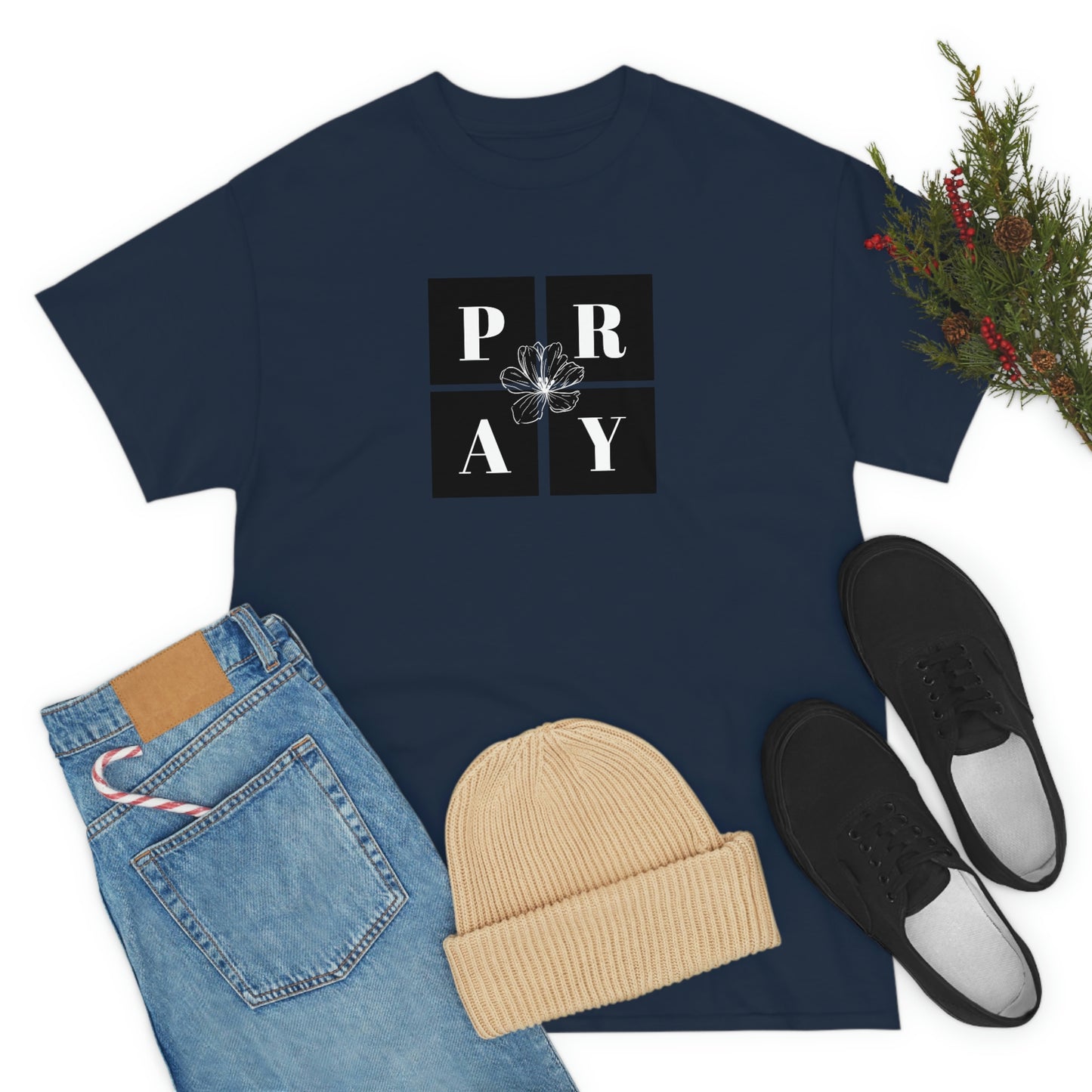 P-R-A-Y Adult Unisex Tee -Unisex Heavy Cotton Tee
