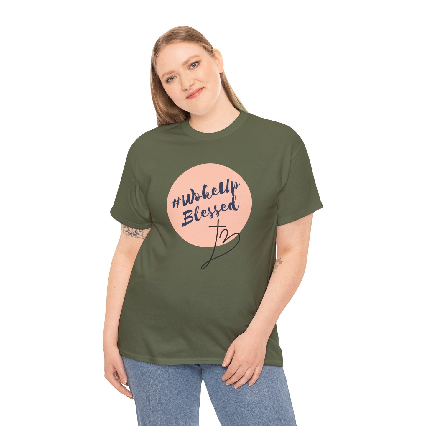 Woke up Blessed Adult Unisex T-shirt -Unisex Heavy Cotton Tee