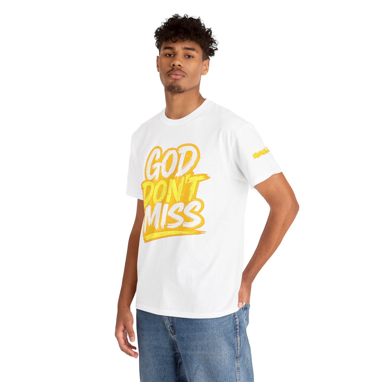 God Don't Miss T-Shirt Adult Unisex T-Shirt — Yellow