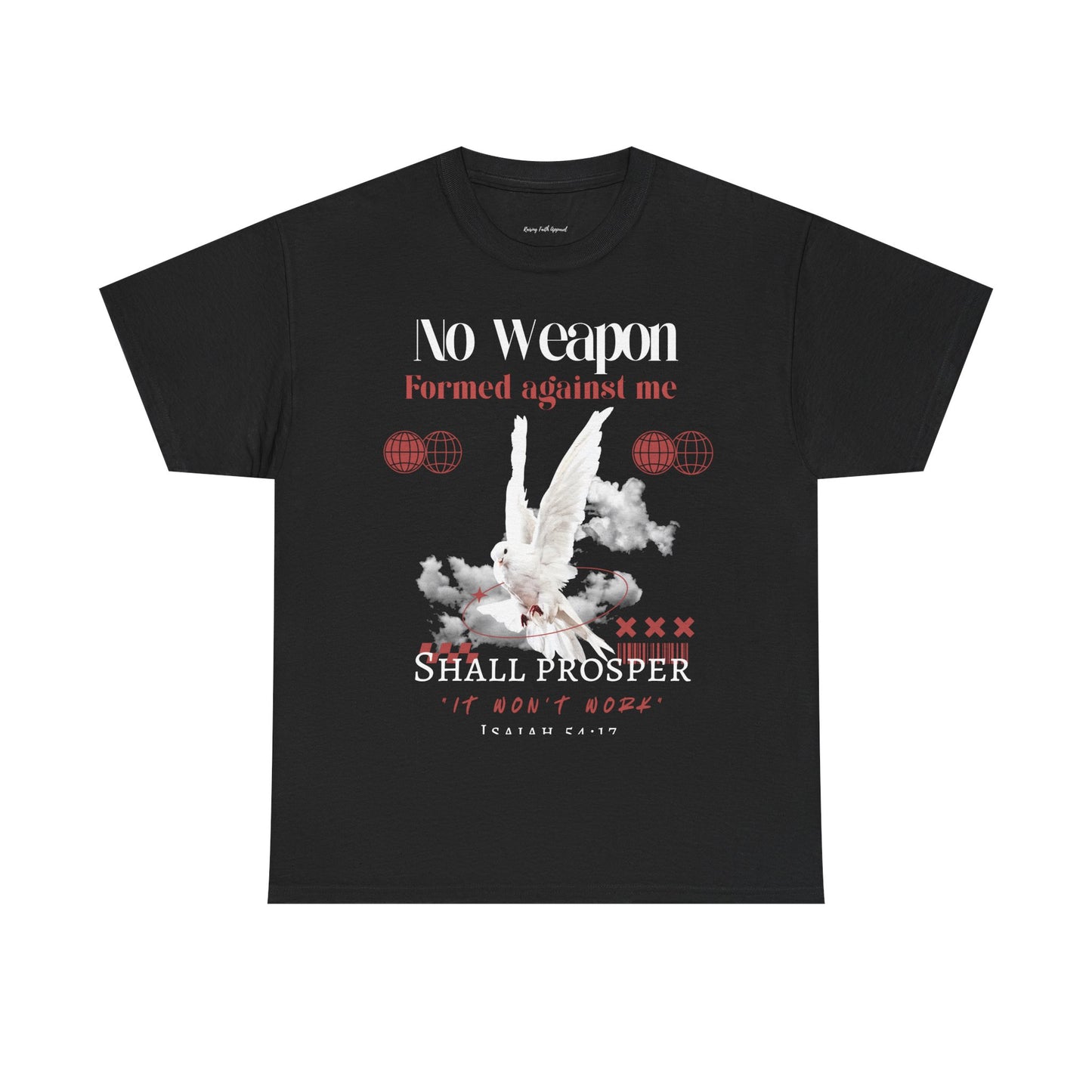 No Weapon Formed Against Me, Unisex Heavy Cotton Tee