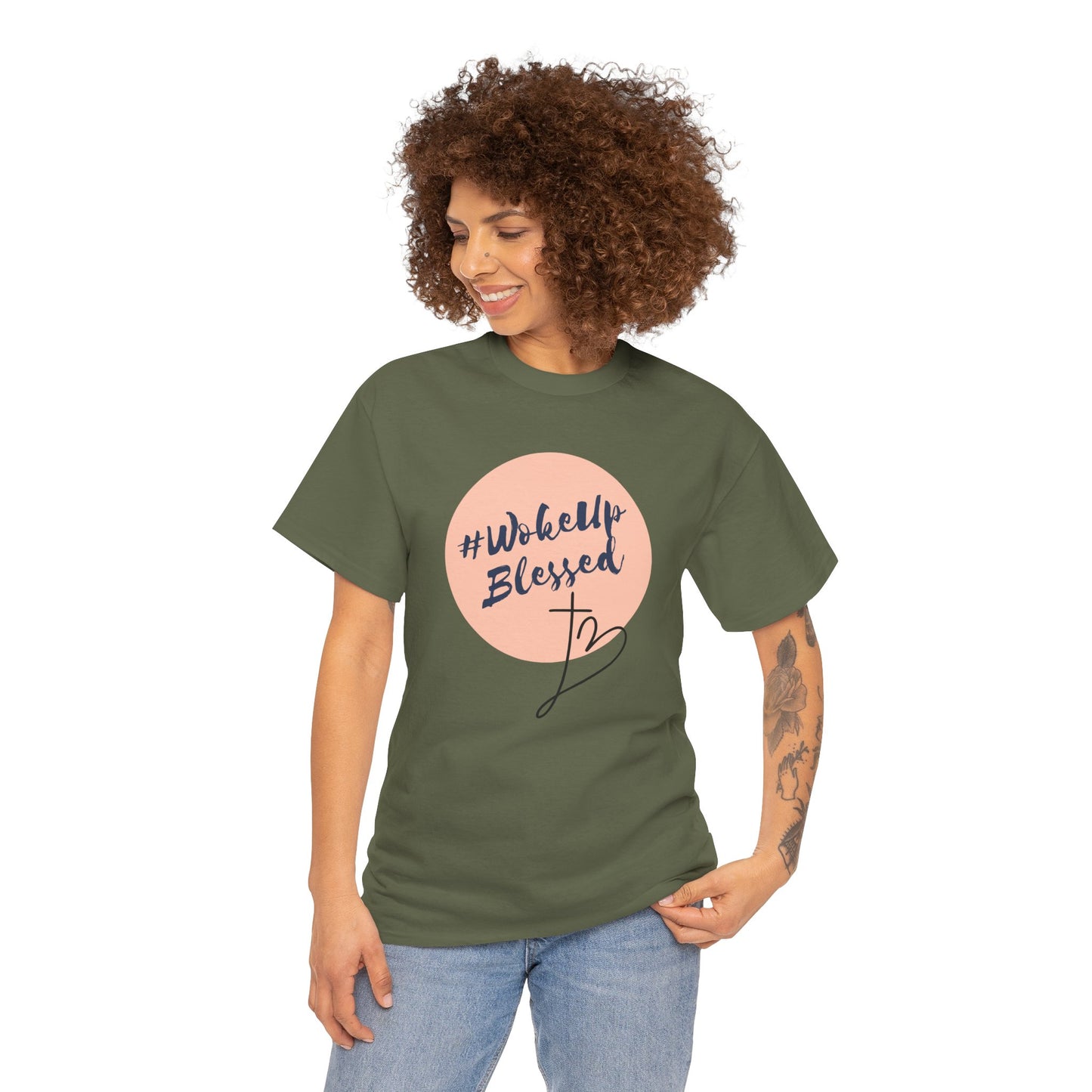 Woke up Blessed Adult Unisex T-shirt -Unisex Heavy Cotton Tee