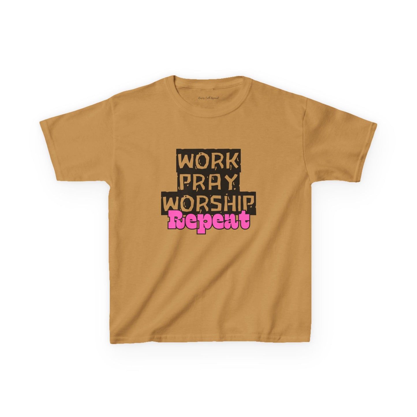 Work-Pray-Worship-Repeat Youth Unisex Heavy Blend Cotton Tee