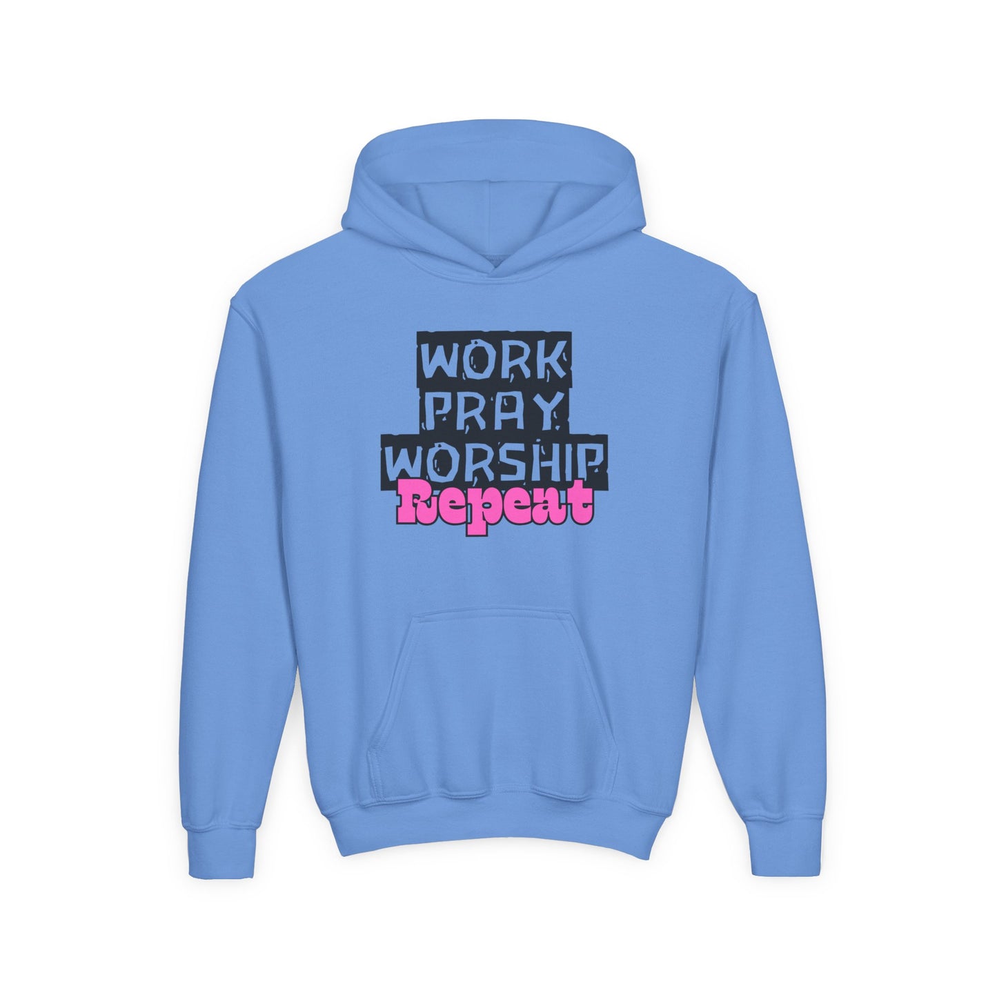 Work-Pray-Worship-Repeat Youth Unisex Heavy Blend Cotton Hoodie