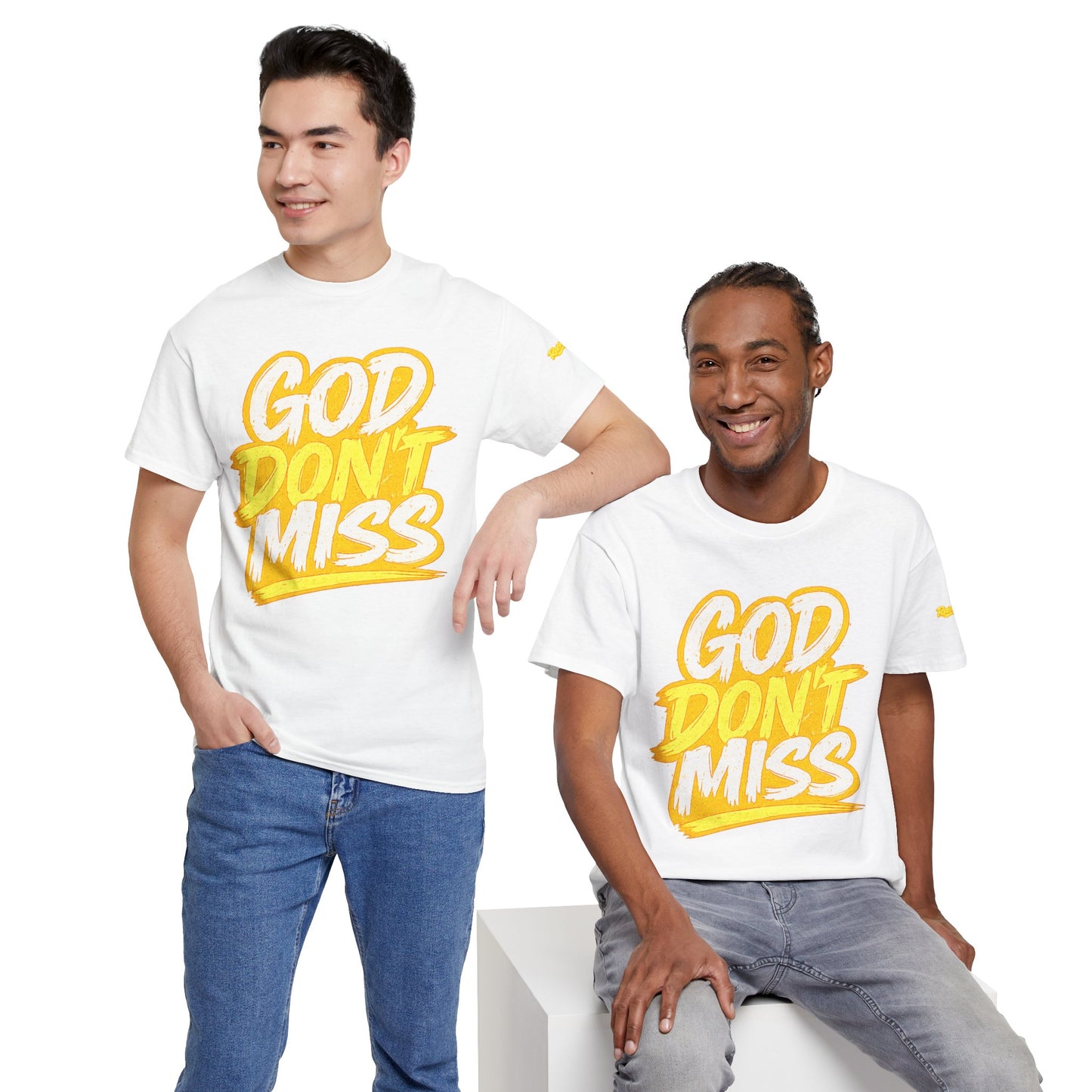 God Don't Miss T-Shirt Adult Unisex T-Shirt — Yellow