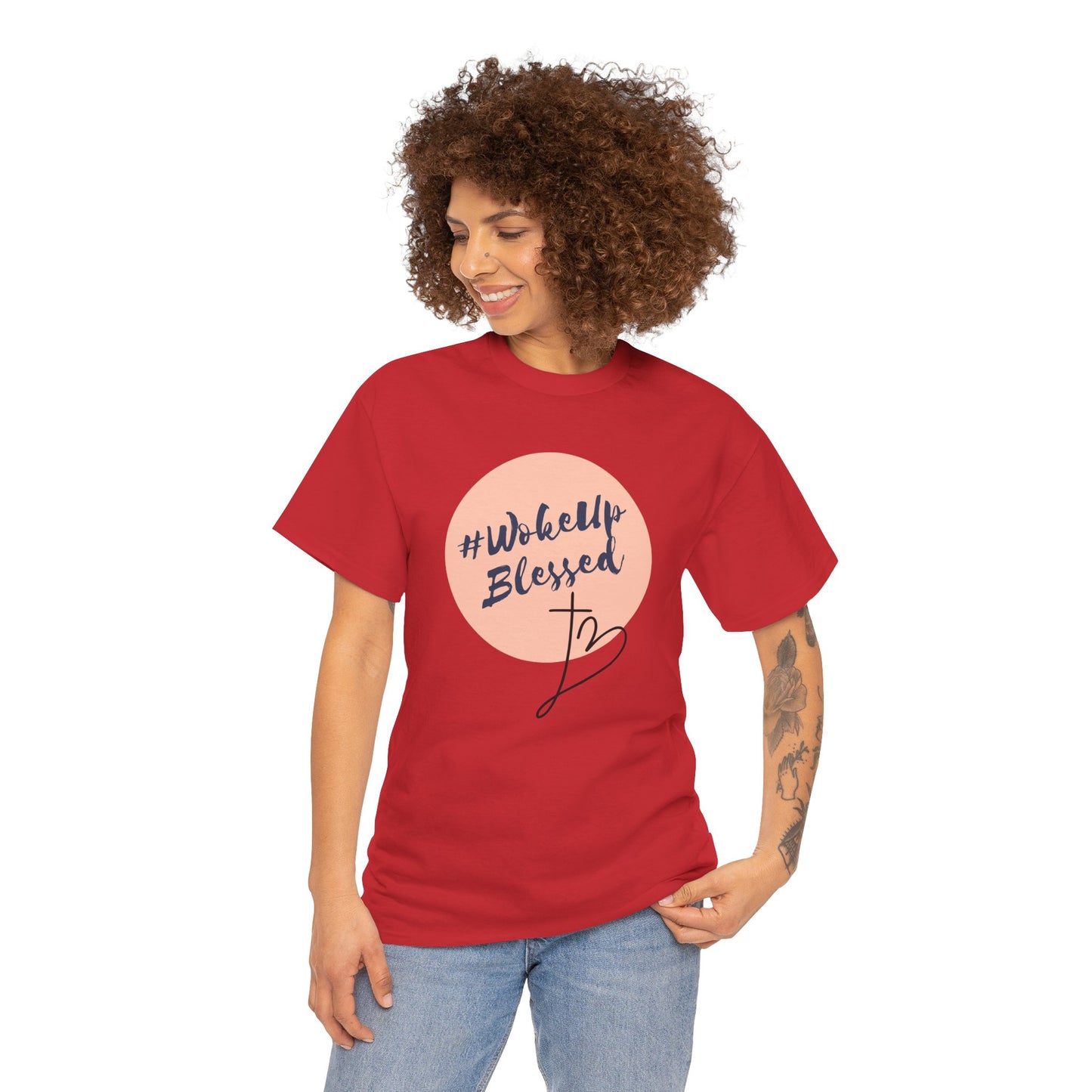 Woke up Blessed Adult Unisex T-shirt -Unisex Heavy Cotton Tee