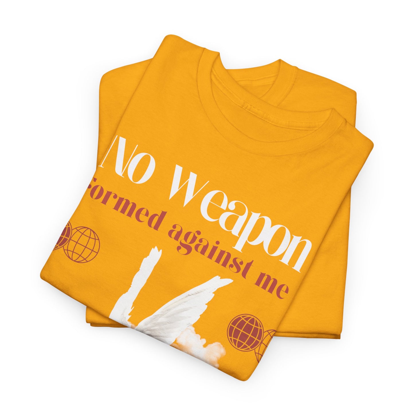 No Weapon Formed Against Me, Unisex Heavy Cotton Tee