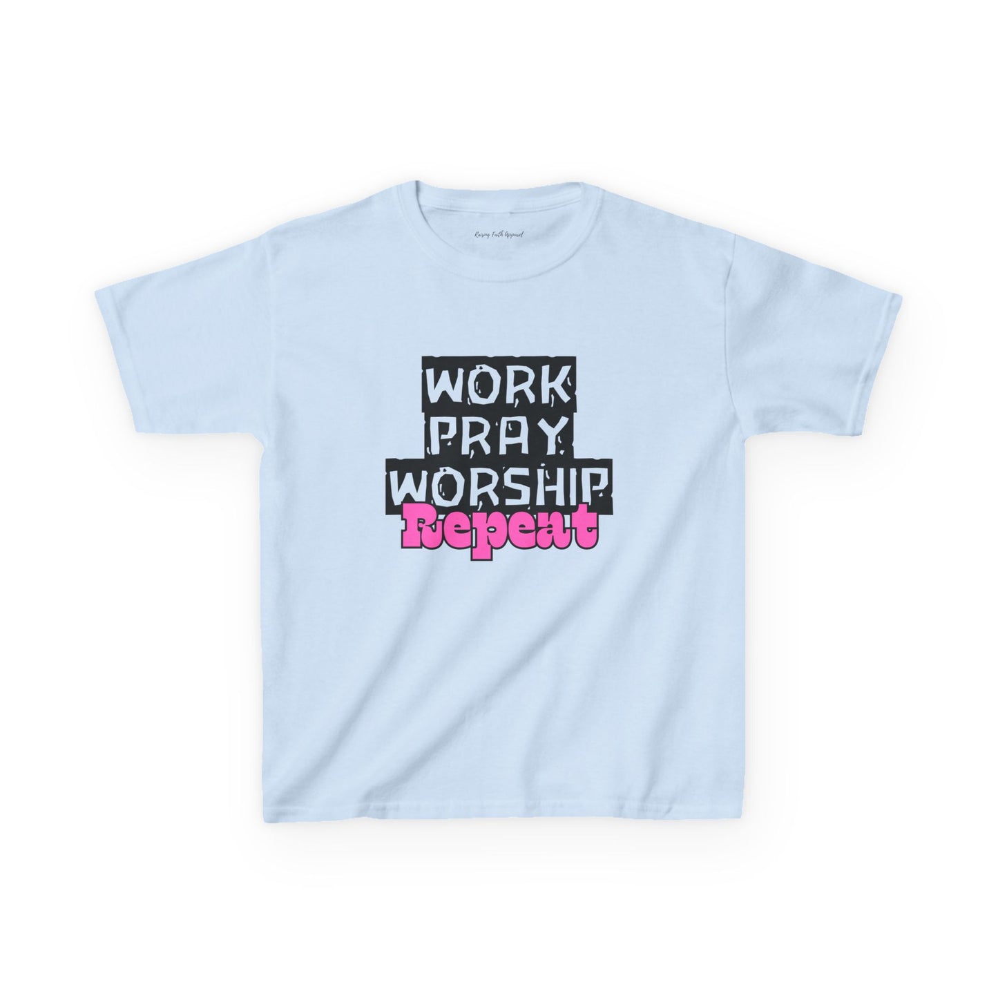 Work-Pray-Worship-Repeat Youth Unisex Heavy Blend Cotton Tee