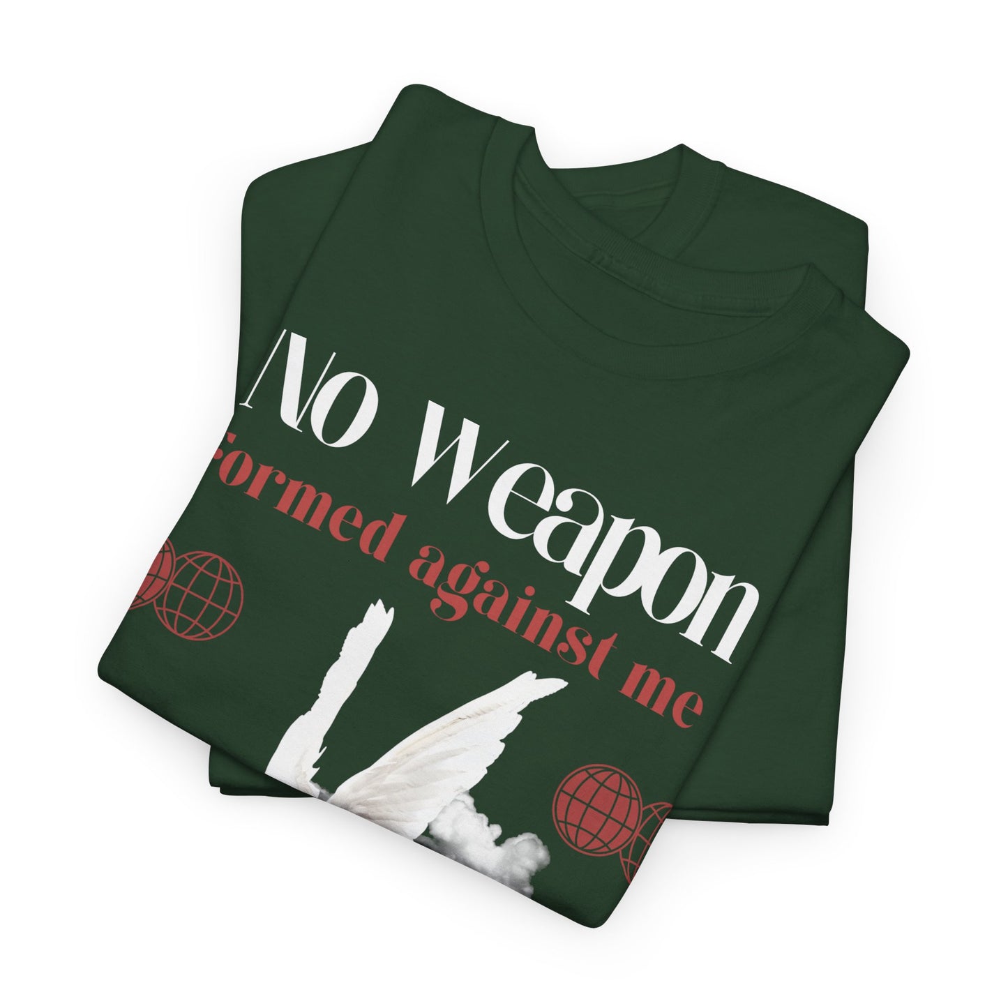 No Weapon Formed Against Me, Unisex Heavy Cotton Tee
