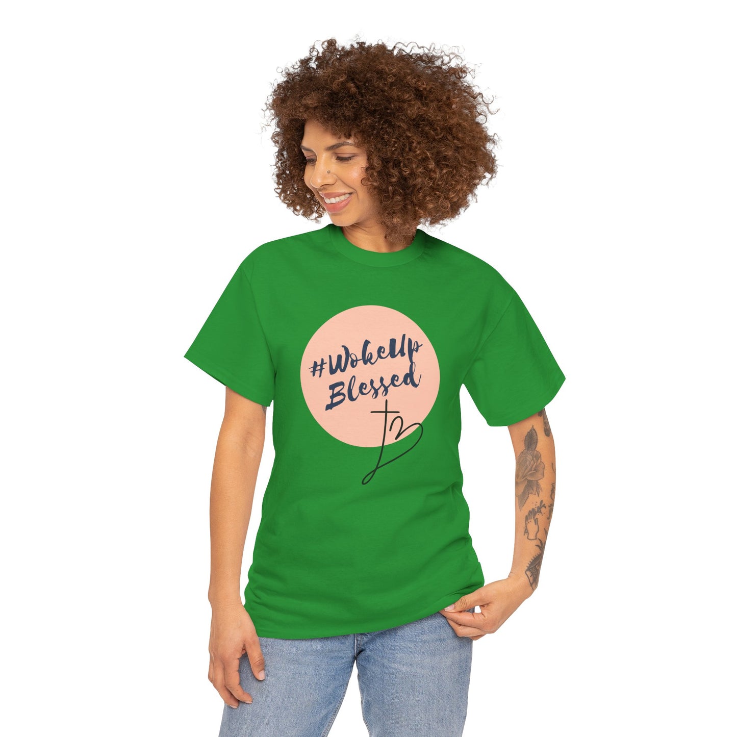 Woke up Blessed Adult Unisex T-shirt -Unisex Heavy Cotton Tee