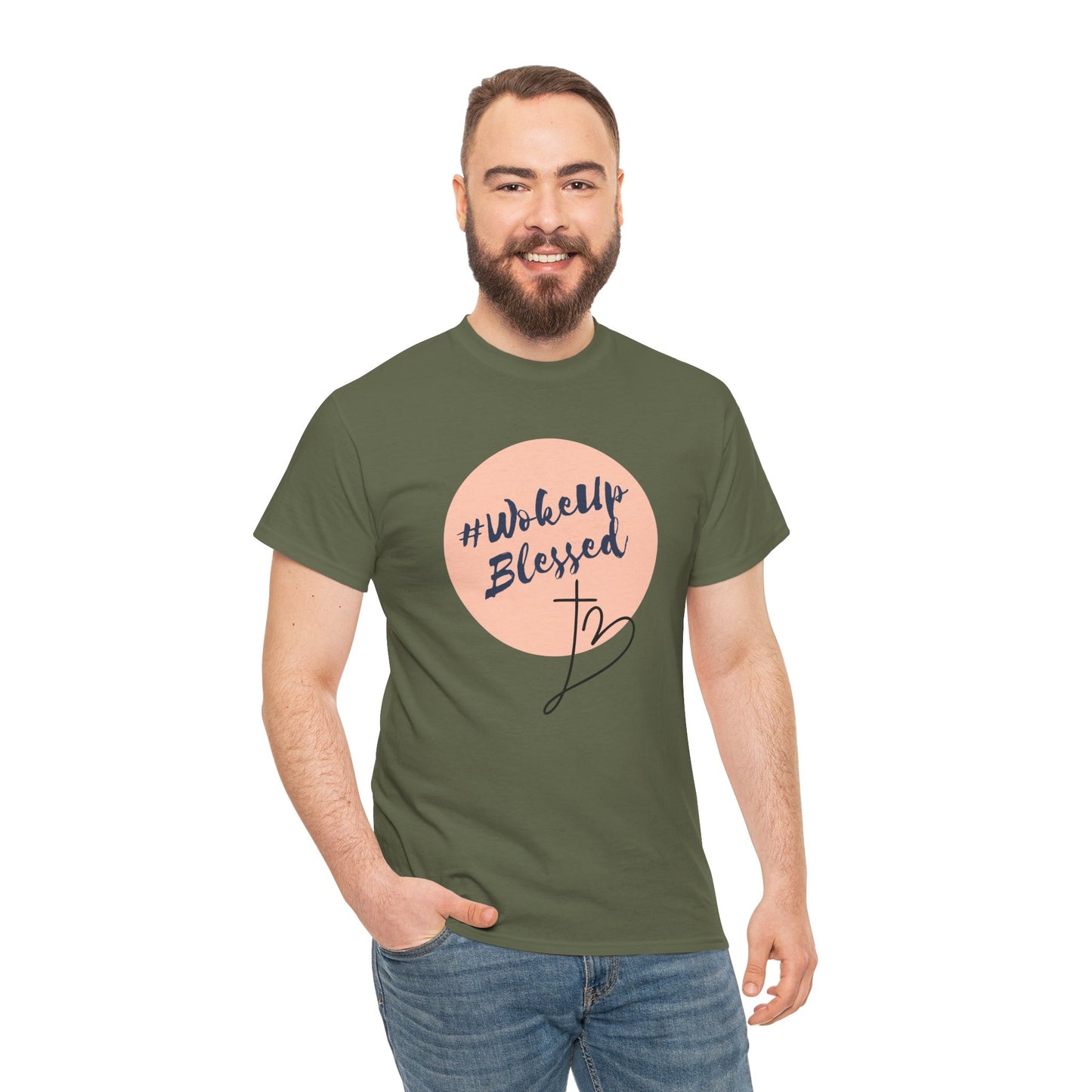 Woke up Blessed Adult Unisex T-shirt -Unisex Heavy Cotton Tee