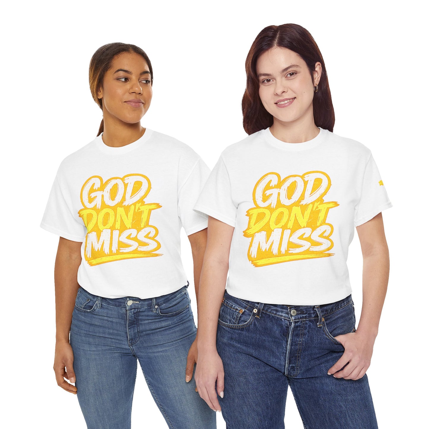 God Don't Miss T-Shirt Adult Unisex T-Shirt — Yellow