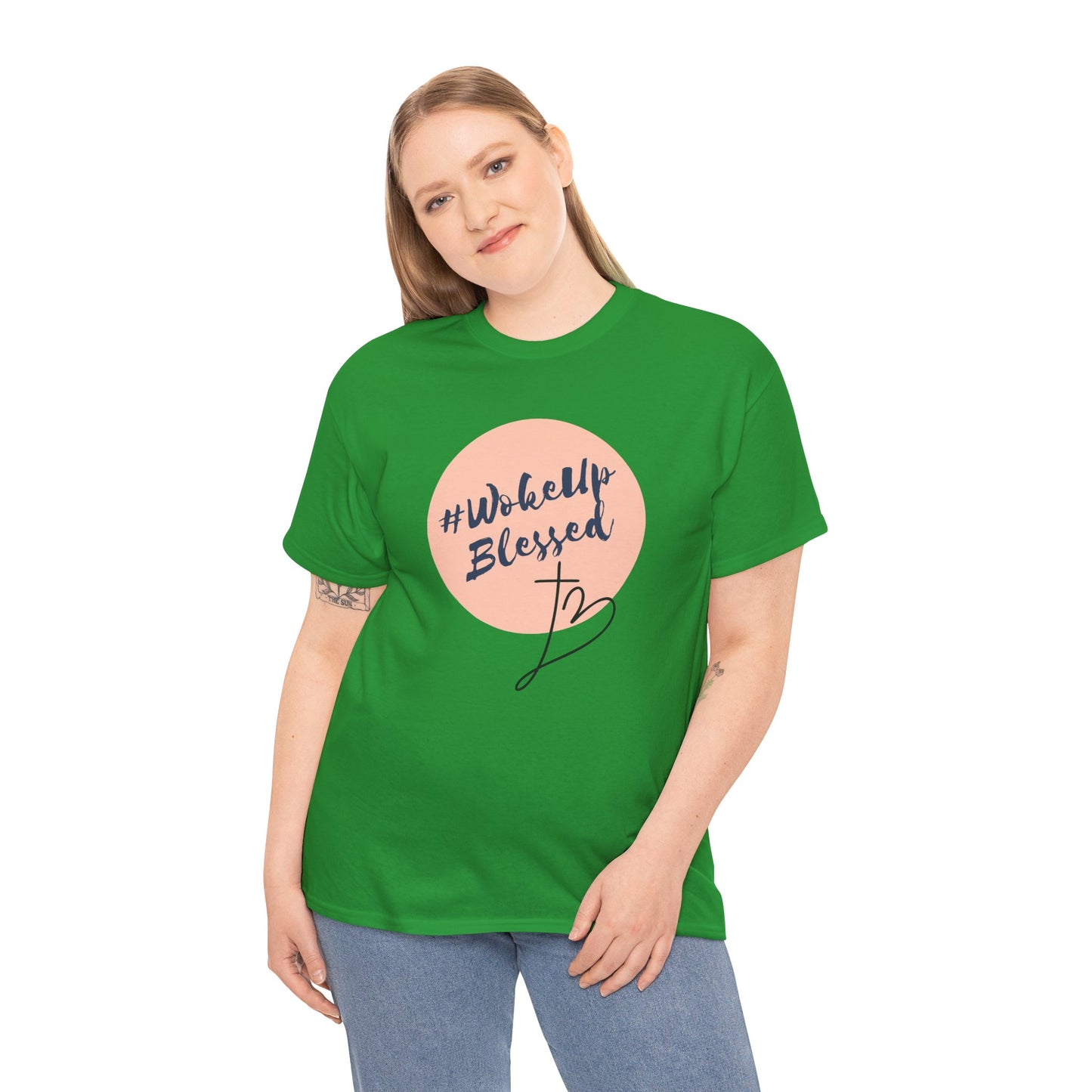 Woke up Blessed Adult Unisex T-shirt -Unisex Heavy Cotton Tee
