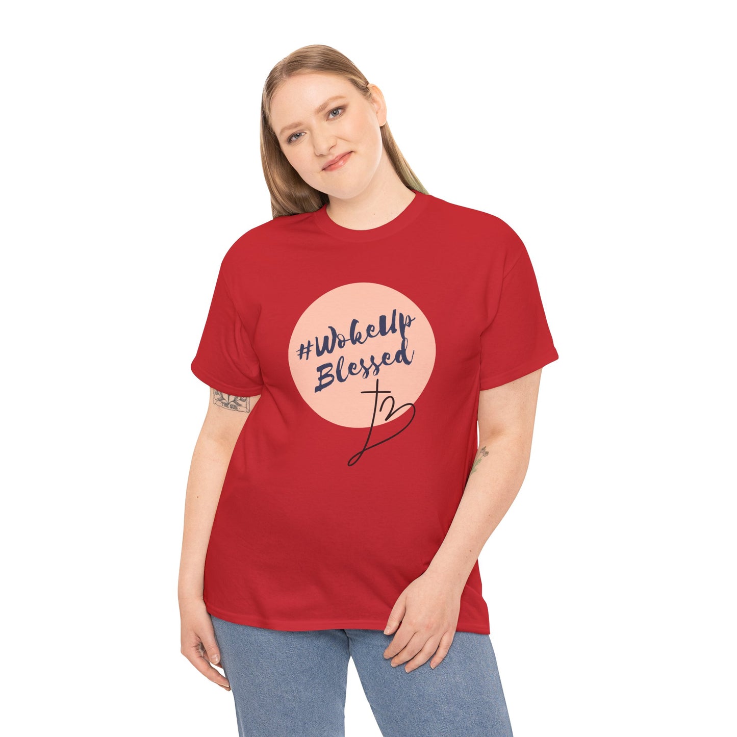 Woke up Blessed Adult Unisex T-shirt -Unisex Heavy Cotton Tee