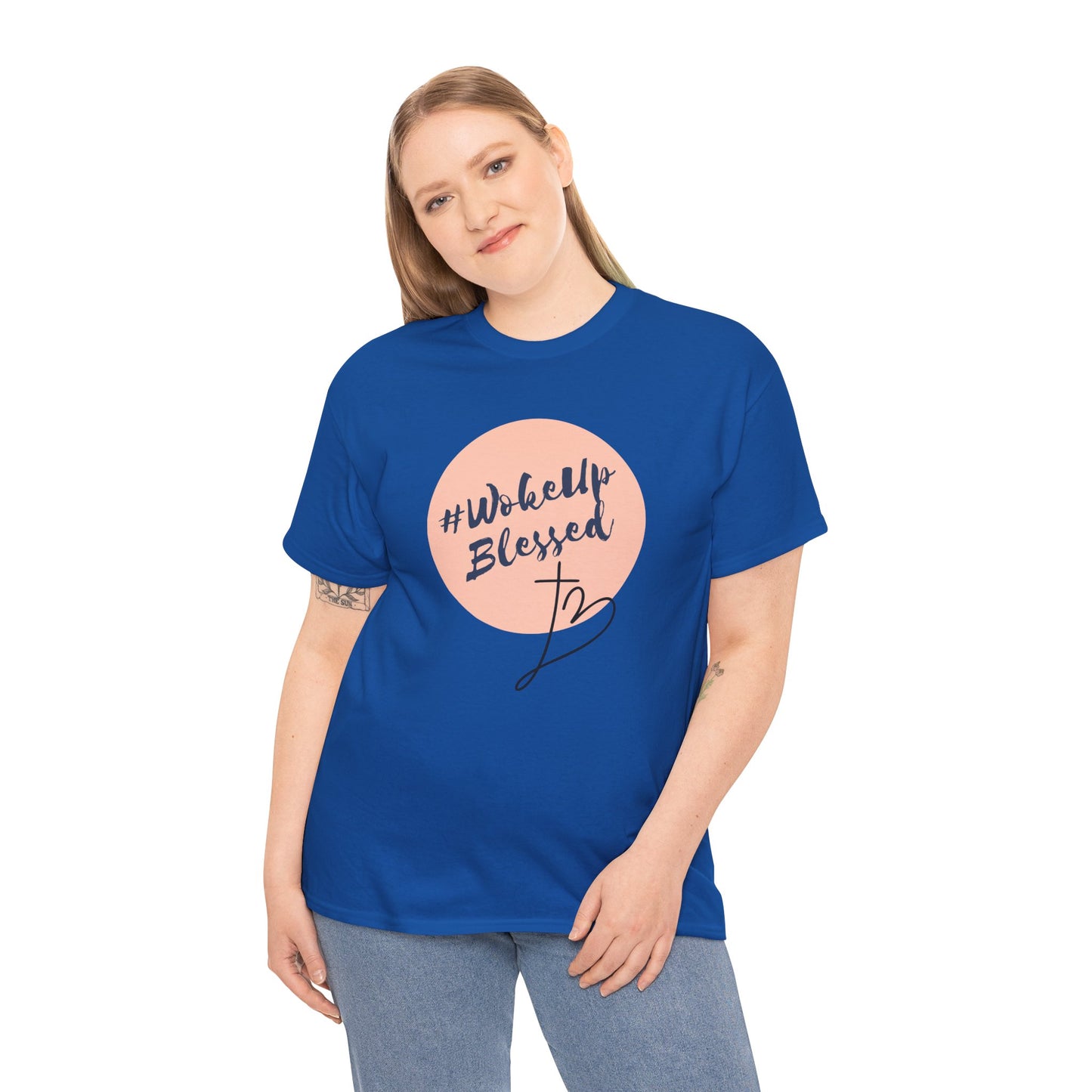 Woke up Blessed Adult Unisex T-shirt -Unisex Heavy Cotton Tee