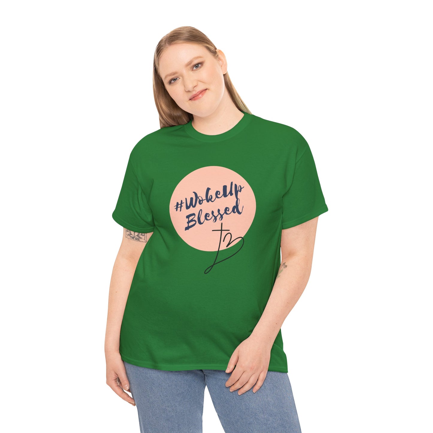 Woke up Blessed Adult Unisex T-shirt -Unisex Heavy Cotton Tee