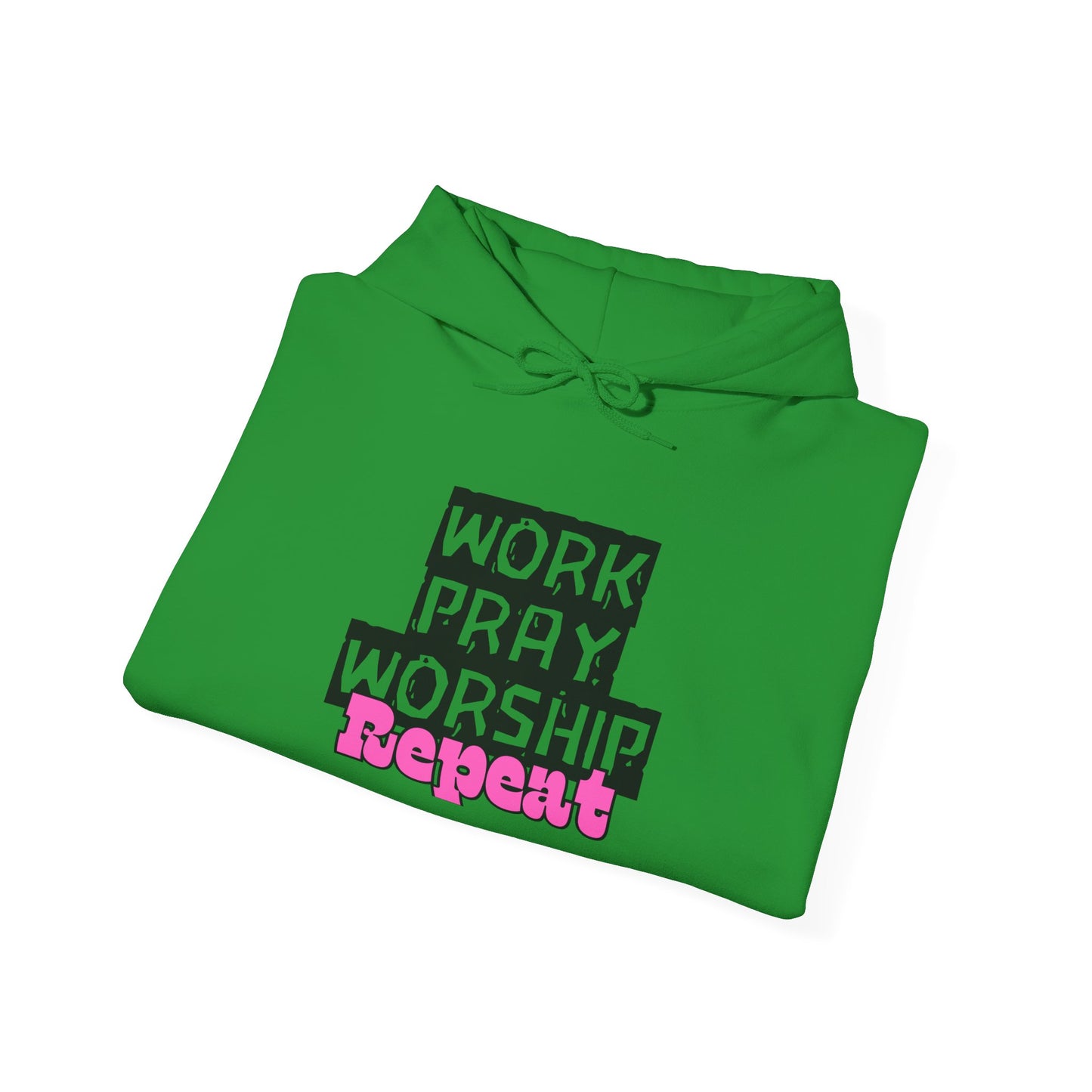 Work-Pray-Worship-Repeat Adult Unisex Heavy Blend Cotton Hoodie