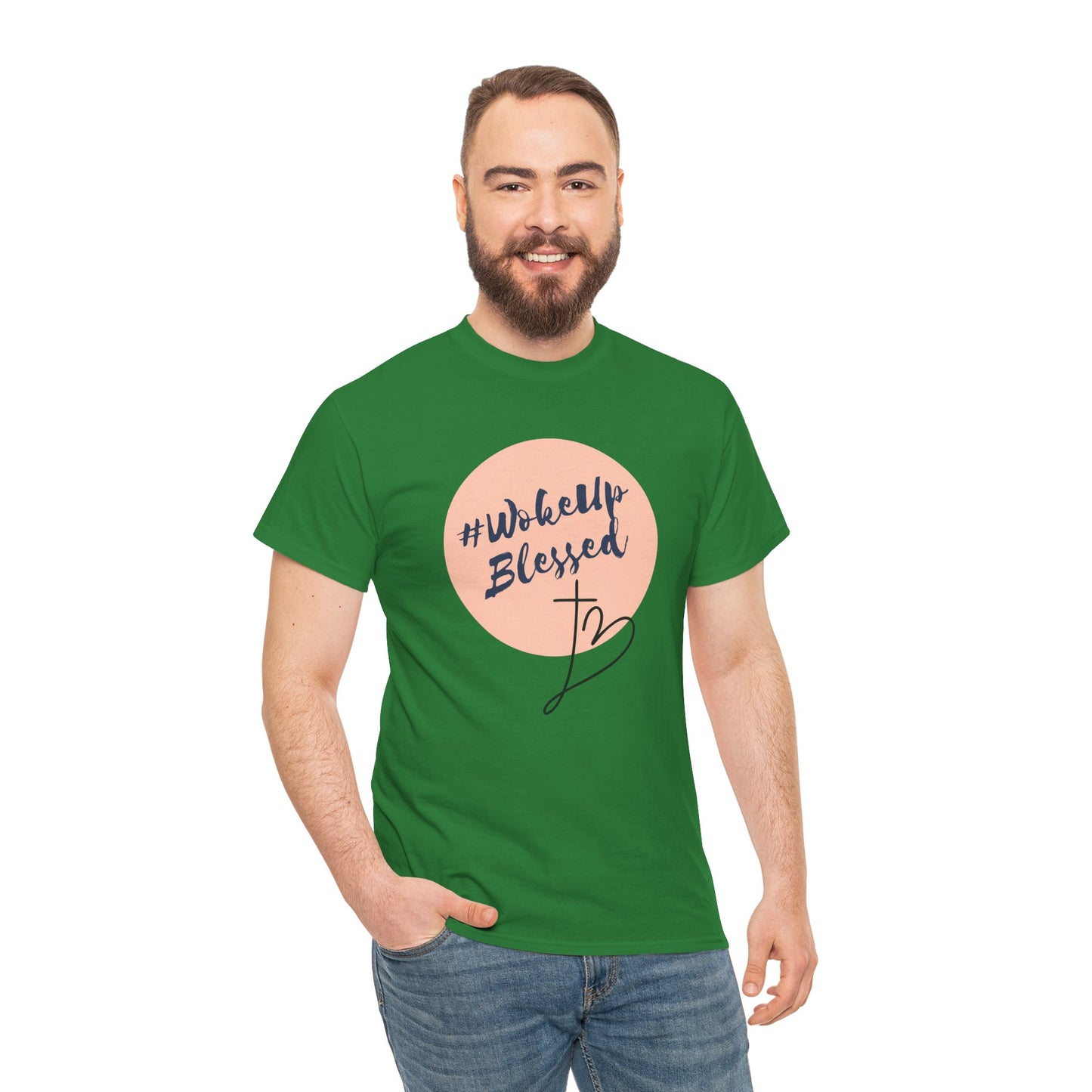 Woke up Blessed Adult Unisex T-shirt -Unisex Heavy Cotton Tee