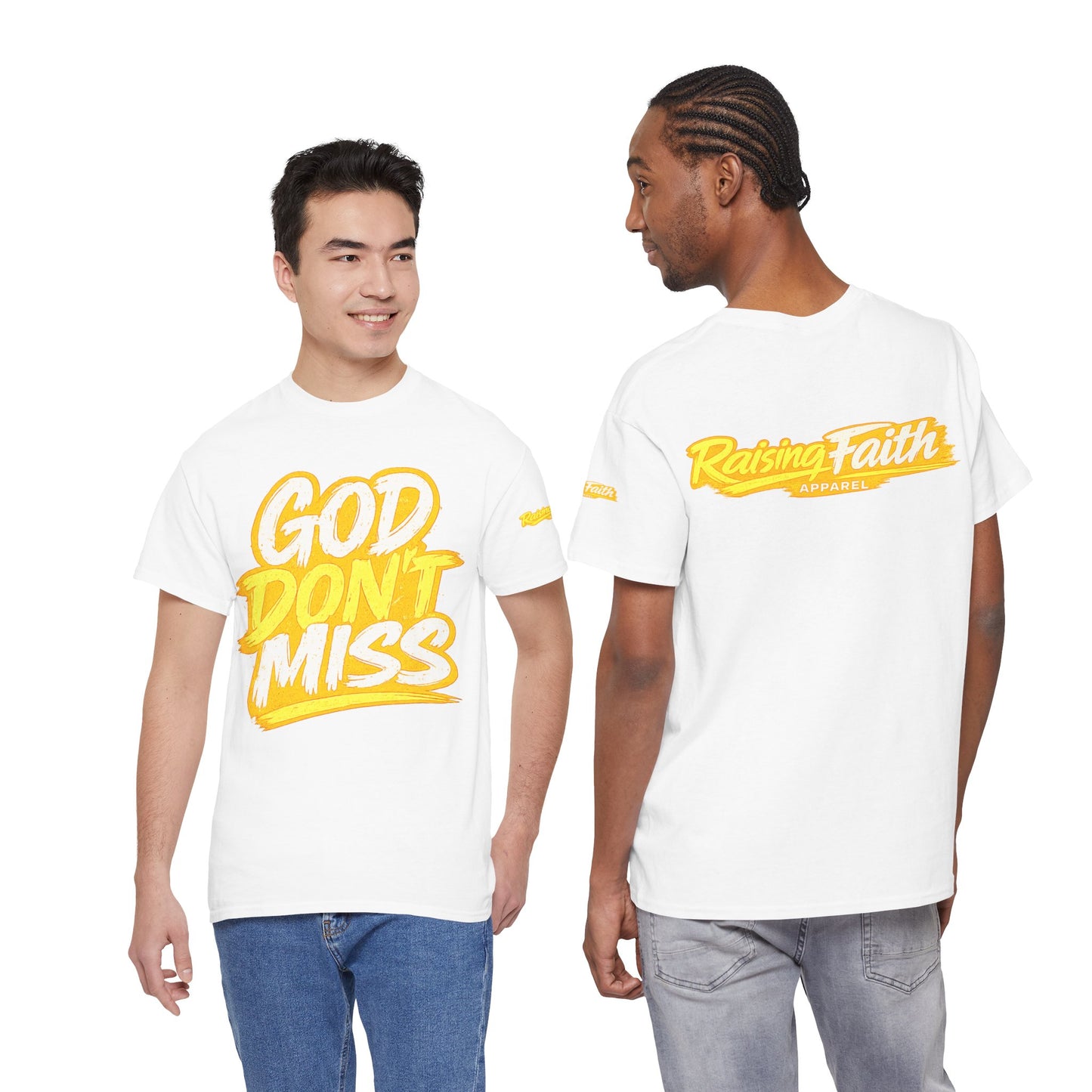God Don't Miss T-Shirt Adult Unisex T-Shirt — Yellow