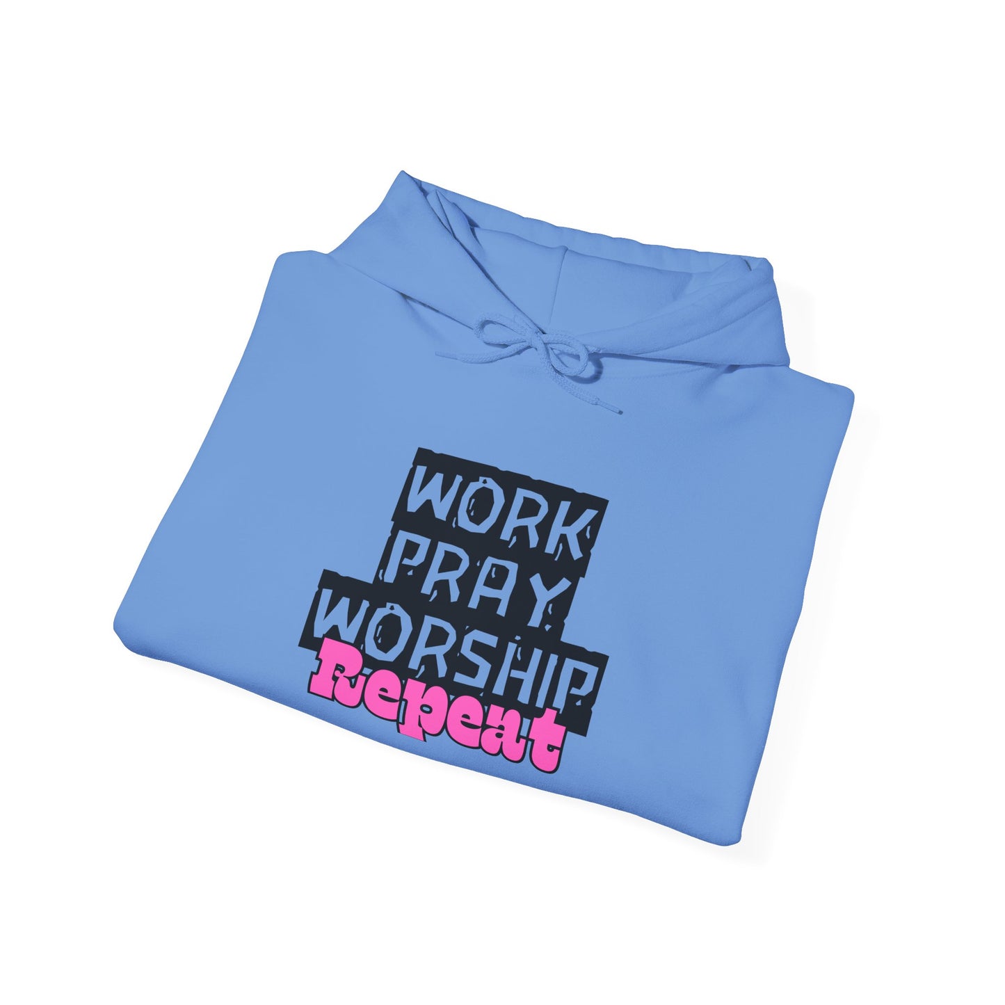 Work-Pray-Worship-Repeat Adult Unisex Heavy Blend Cotton Hoodie