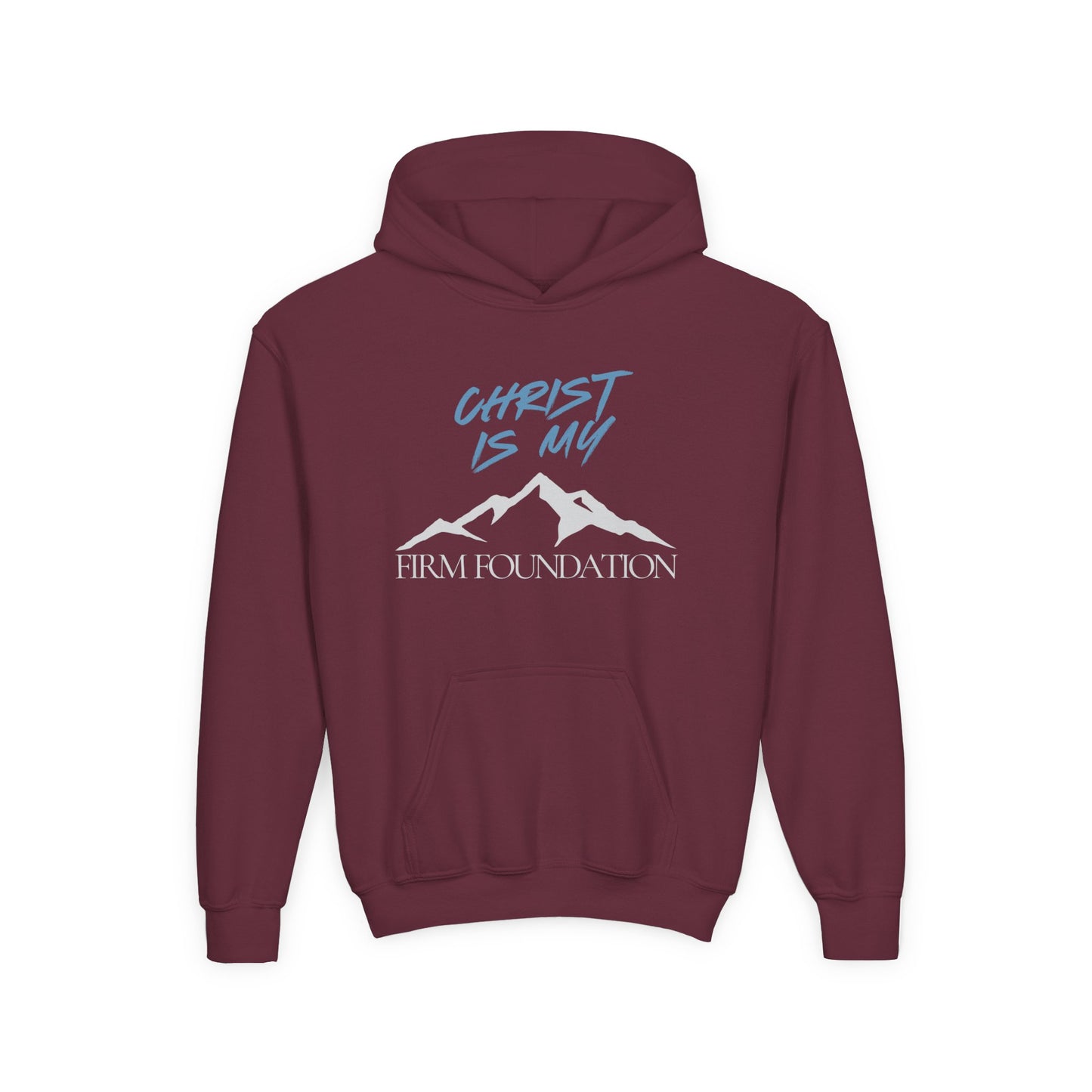 Christ Is My Firm Foundation Youth Unisex Heavy Blend Hoodie