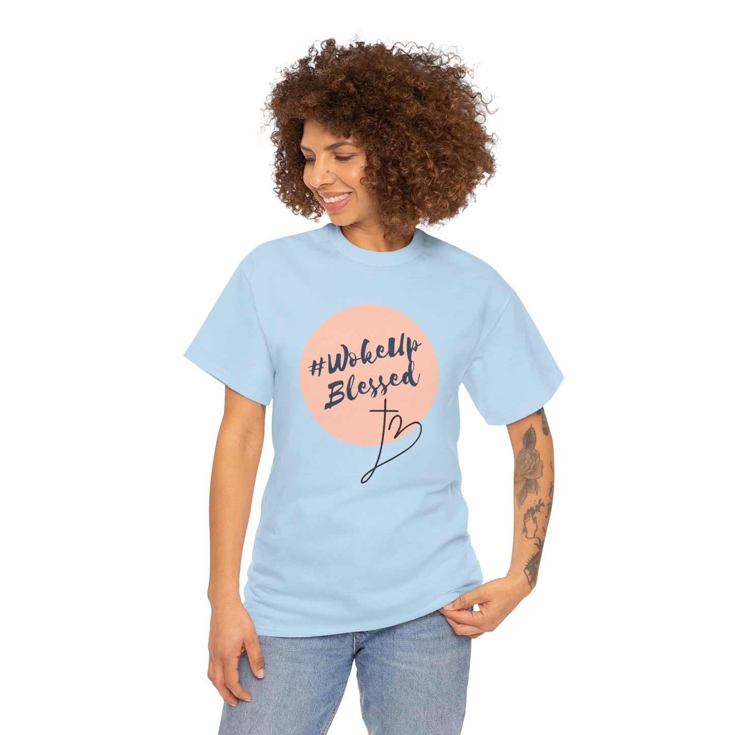 Woke up Blessed Adult Unisex T-shirt -Unisex Heavy Cotton Tee