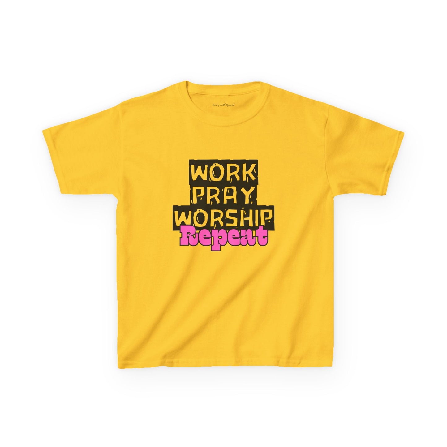Work-Pray-Worship-Repeat Youth Unisex Heavy Blend Cotton Tee