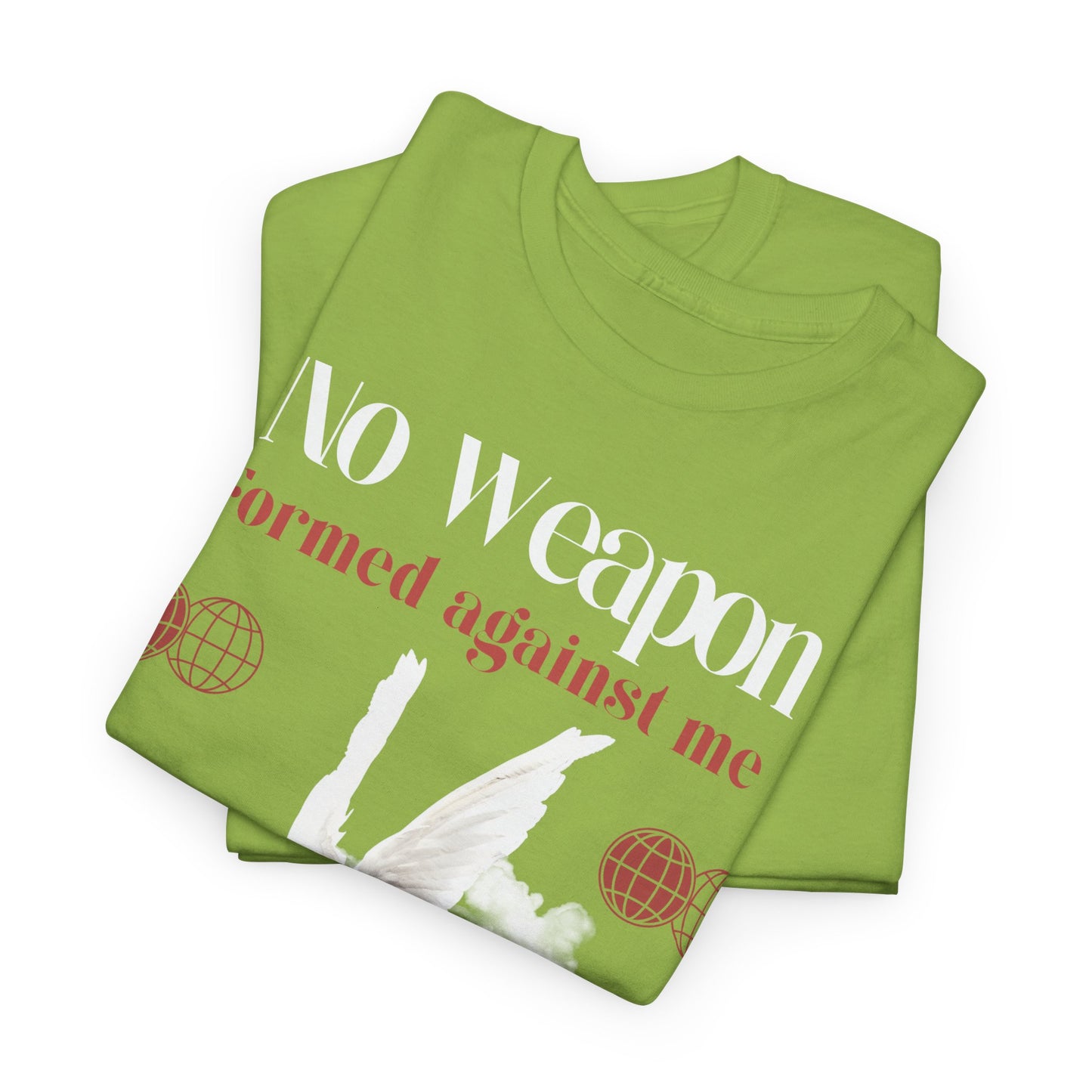 No Weapon Formed Against Me, Unisex Heavy Cotton Tee
