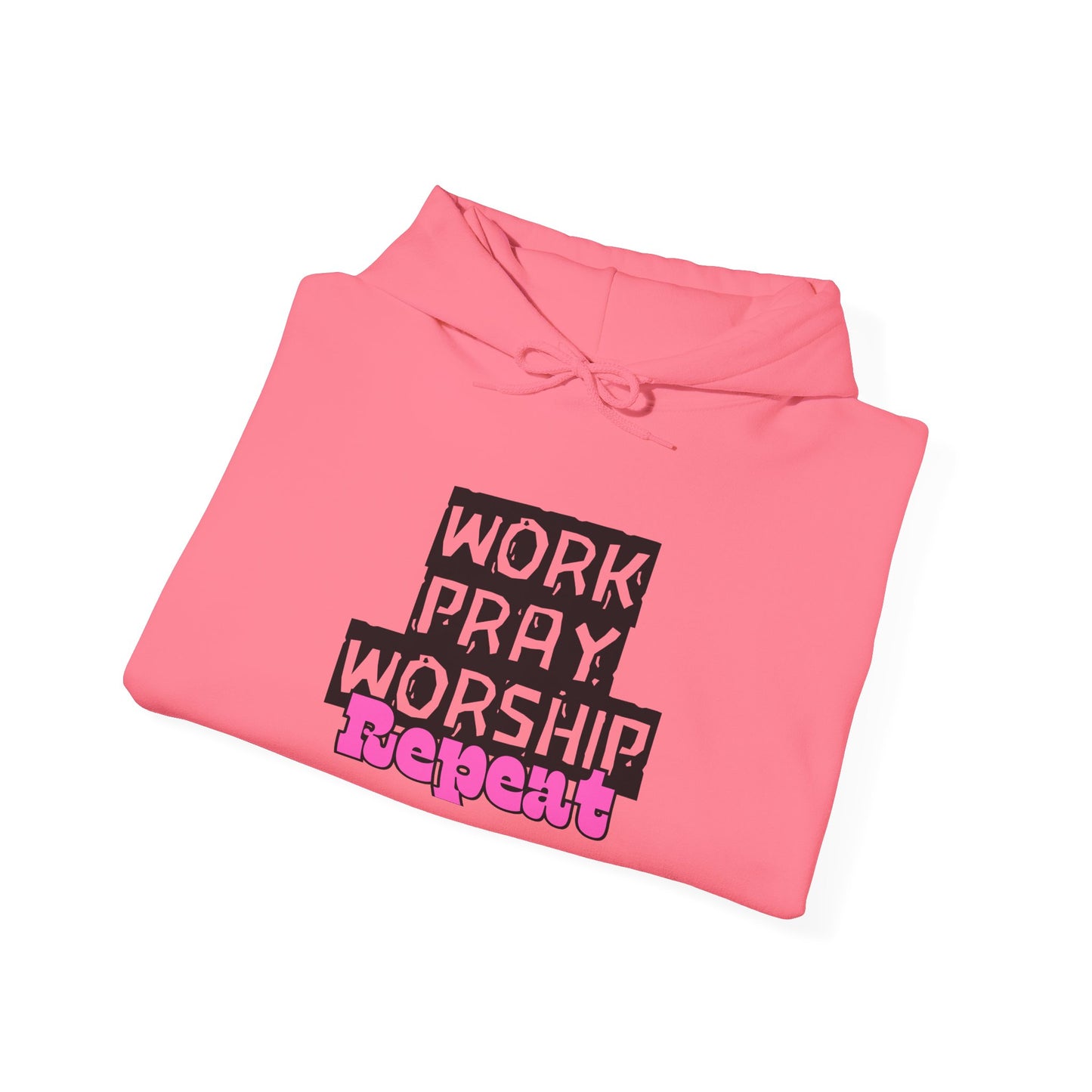 Work-Pray-Worship-Repeat Adult Unisex Heavy Blend Cotton Hoodie