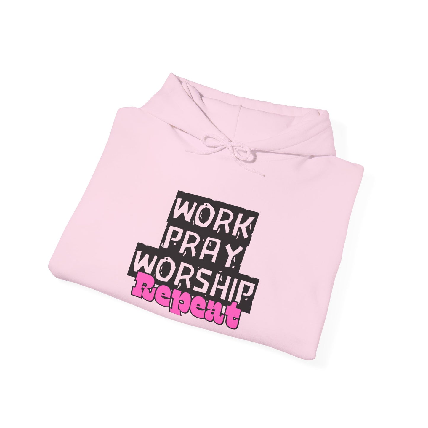 Work-Pray-Worship-Repeat Adult Unisex Heavy Blend Cotton Hoodie