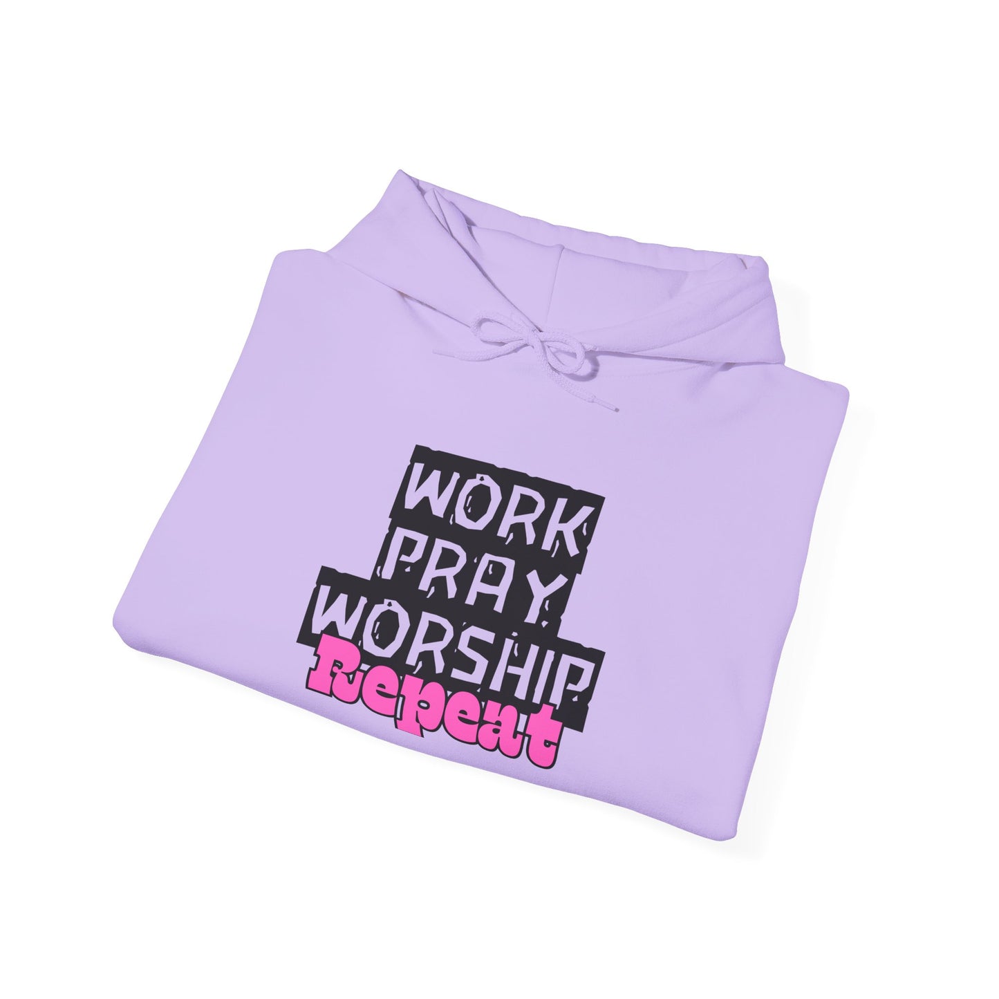 Work-Pray-Worship-Repeat Adult Unisex Heavy Blend Cotton Hoodie