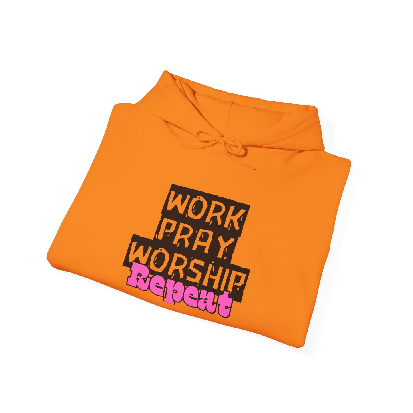 Work-Pray-Worship-Repeat Adult Unisex Heavy Blend Cotton Hoodie