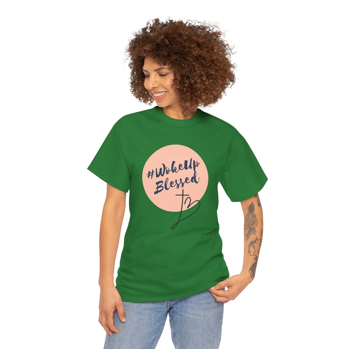 Woke up Blessed Adult Unisex T-shirt -Unisex Heavy Cotton Tee