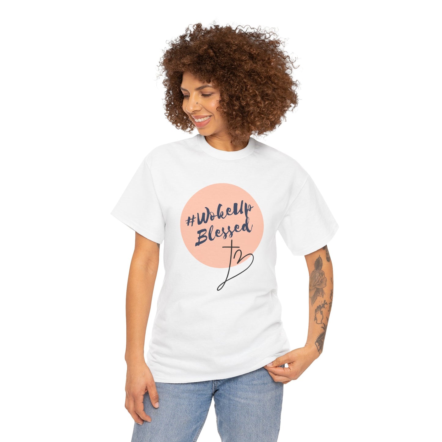 Woke up Blessed Adult Unisex T-shirt -Unisex Heavy Cotton Tee