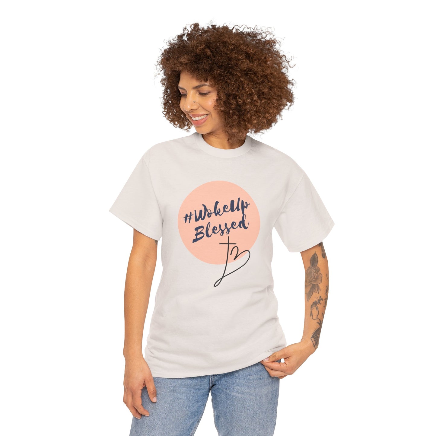 Woke up Blessed Adult Unisex T-shirt -Unisex Heavy Cotton Tee