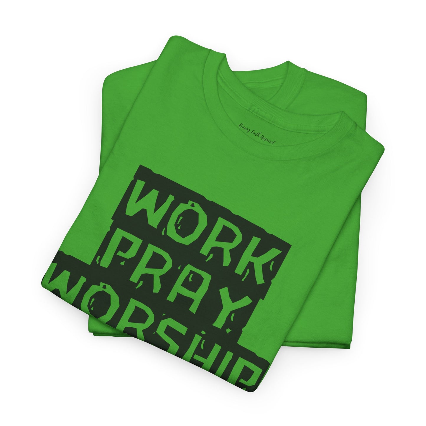 Work-Pray-Worship-Repeat Adult Unisex Heavy Blend Cotton Tee