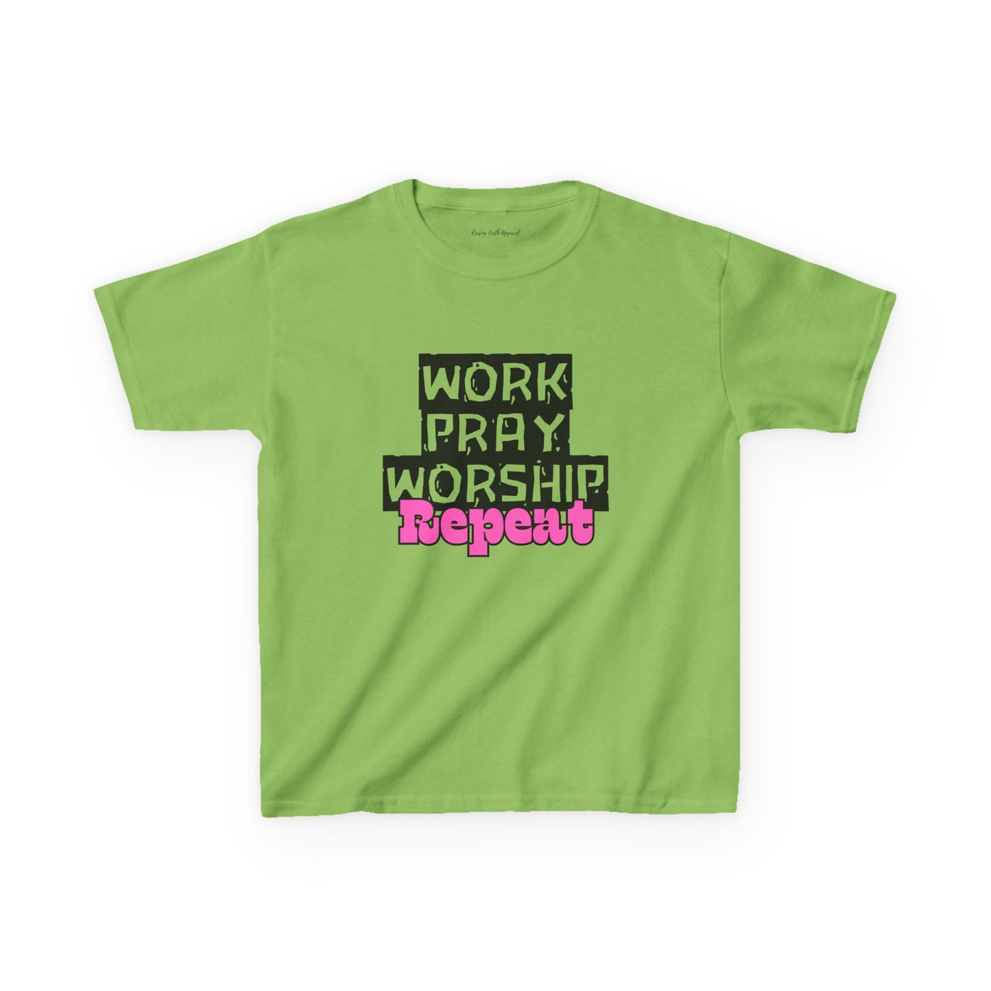 Work-Pray-Worship-Repeat Youth Unisex Heavy Blend Cotton Tee