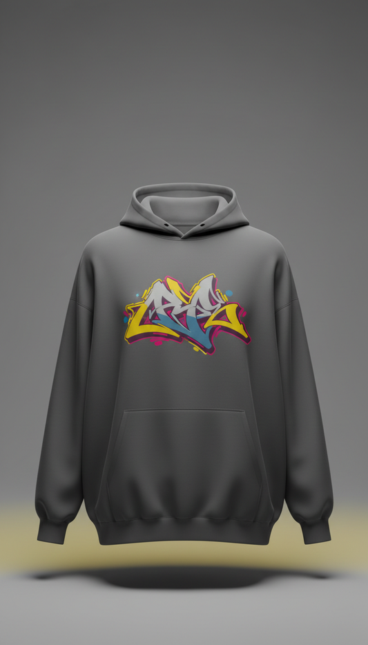 Oversized graffiti logo hoodie