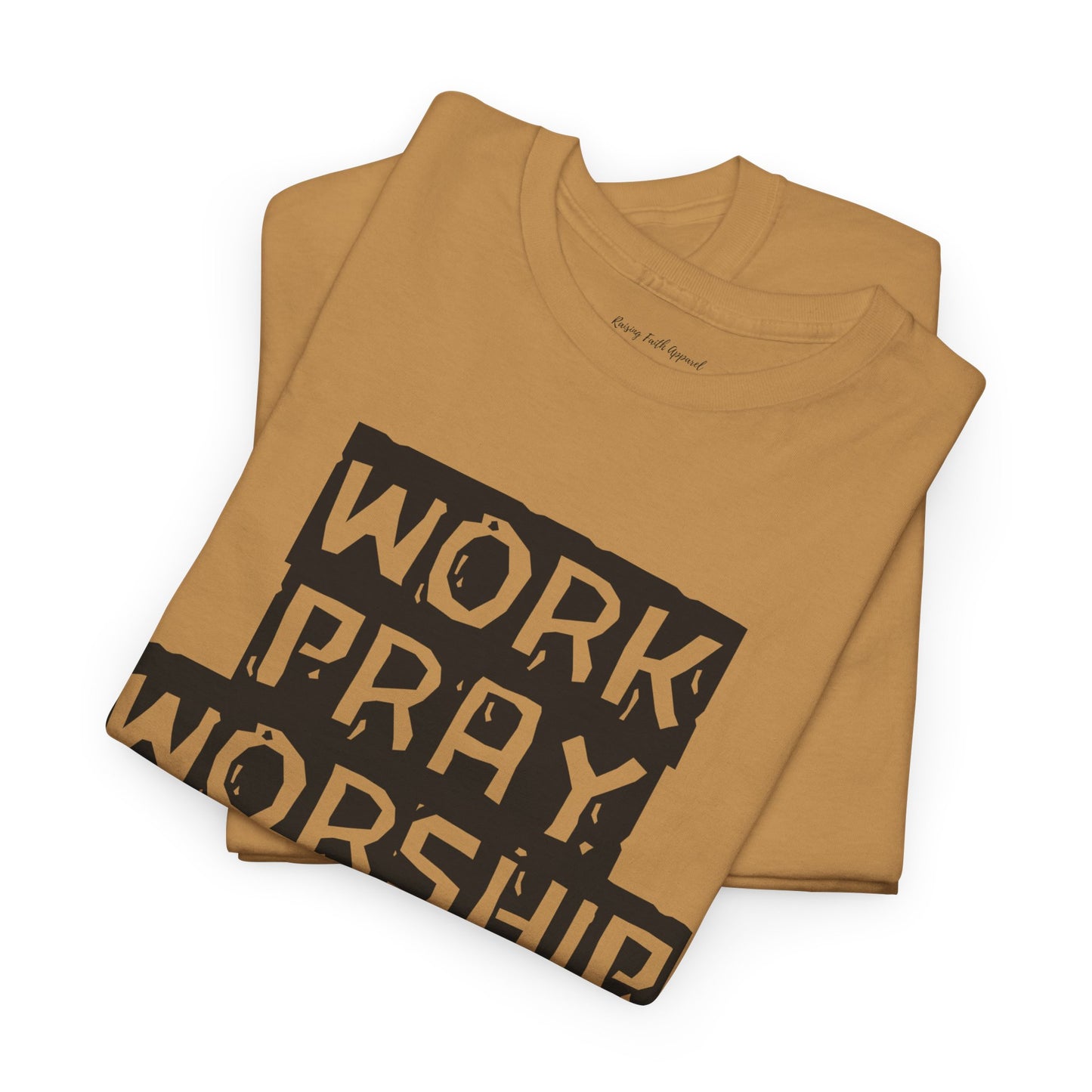 Work-Pray-Worship-Repeat Adult Unisex Heavy Blend Cotton Tee