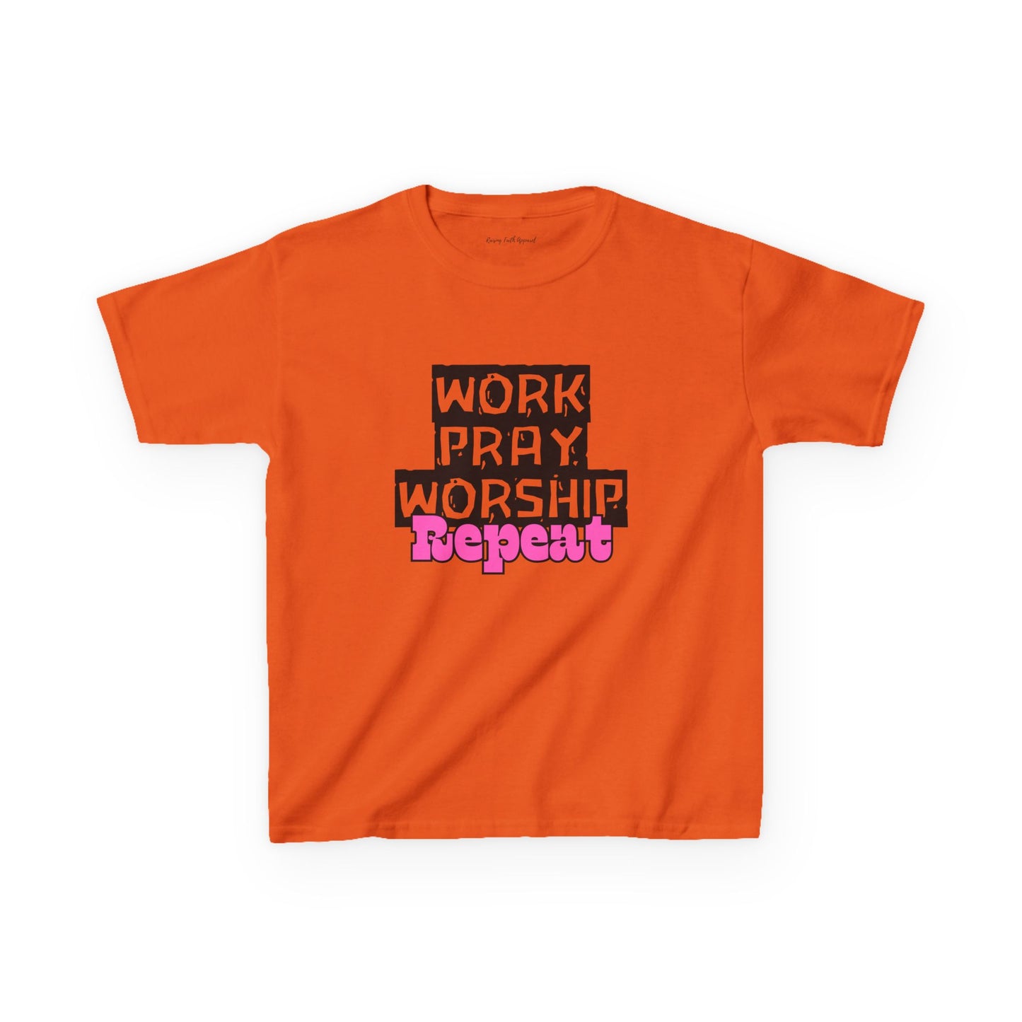 Work-Pray-Worship-Repeat Youth Unisex Heavy Blend Cotton Tee