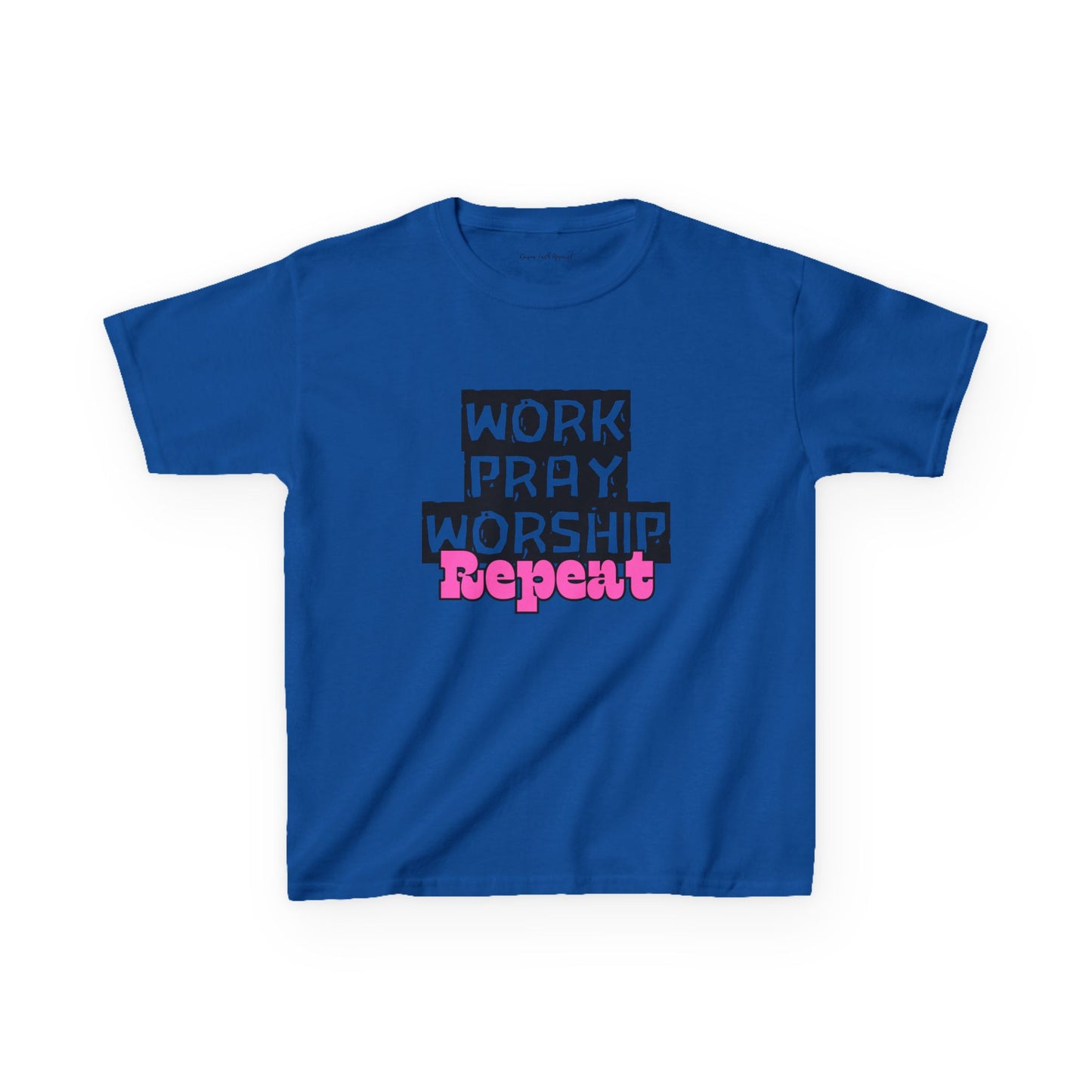 Work-Pray-Worship-Repeat Youth Unisex Heavy Blend Cotton Tee