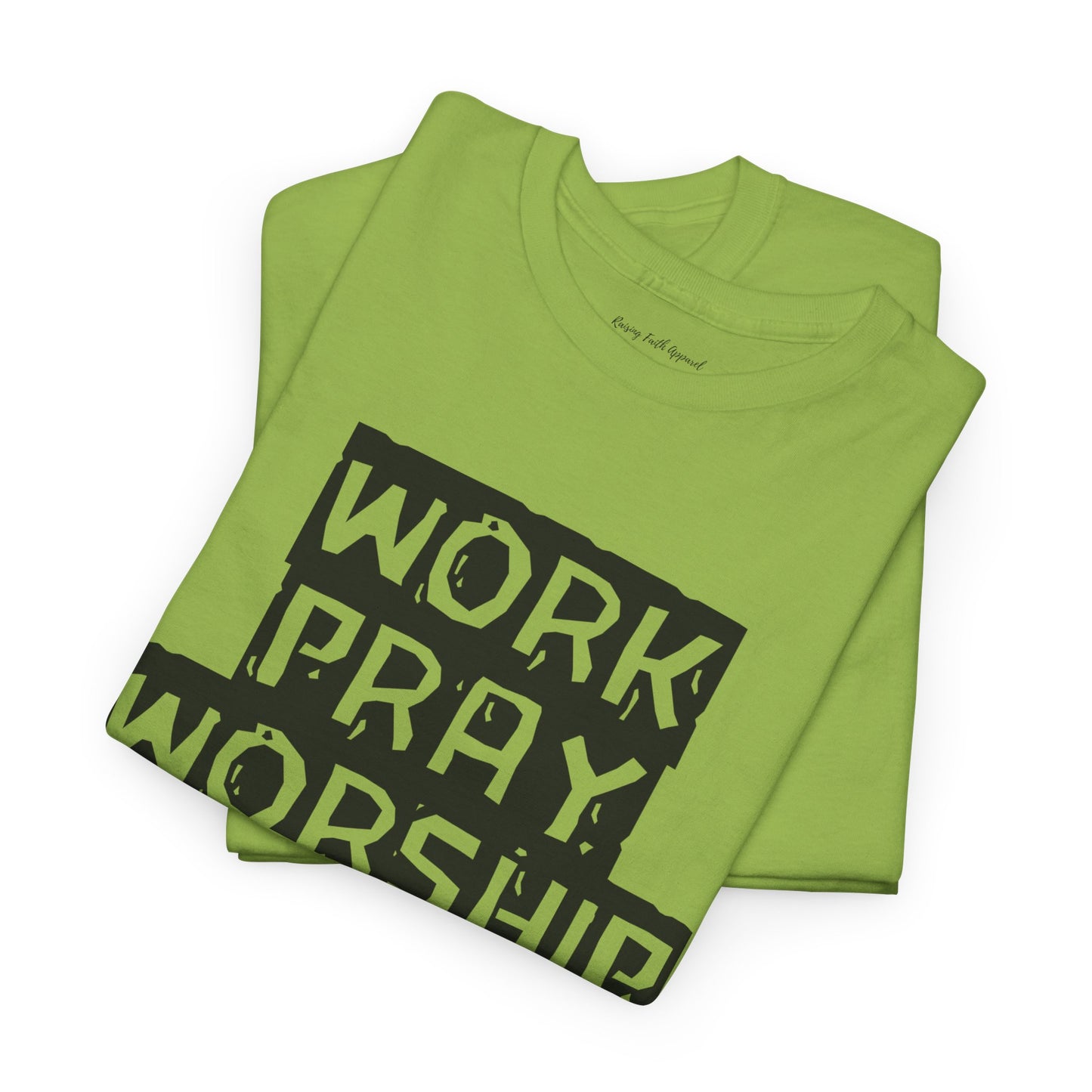 Work-Pray-Worship-Repeat Adult Unisex Heavy Blend Cotton Tee