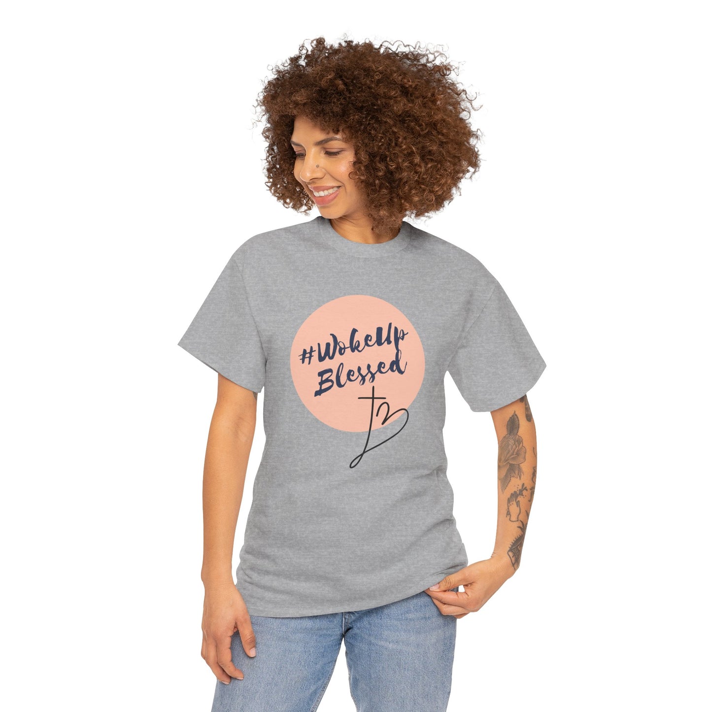 Woke up Blessed Adult Unisex T-shirt -Unisex Heavy Cotton Tee
