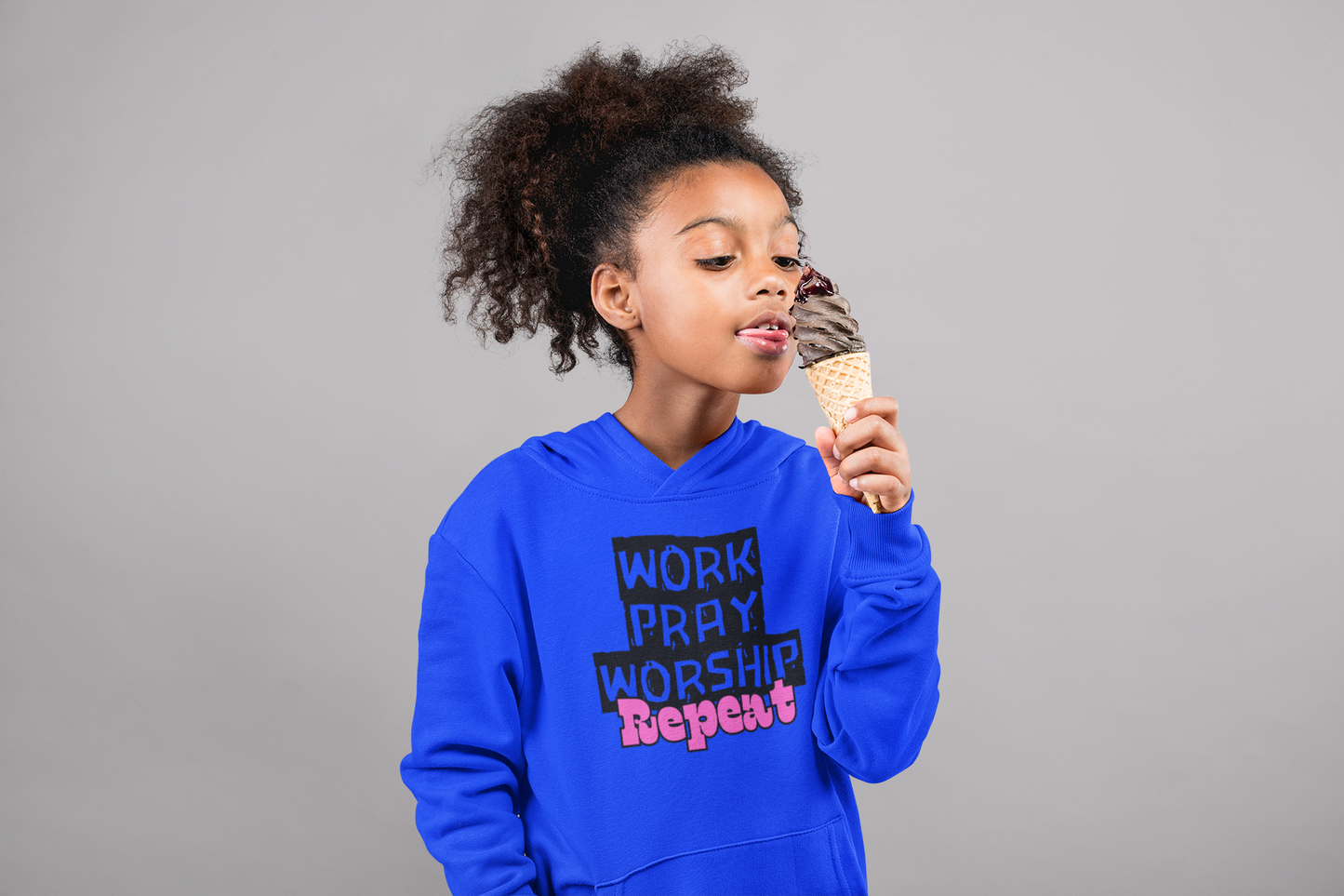 Work-Pray-Worship-Repeat Youth Unisex Heavy Blend Cotton Hoodie