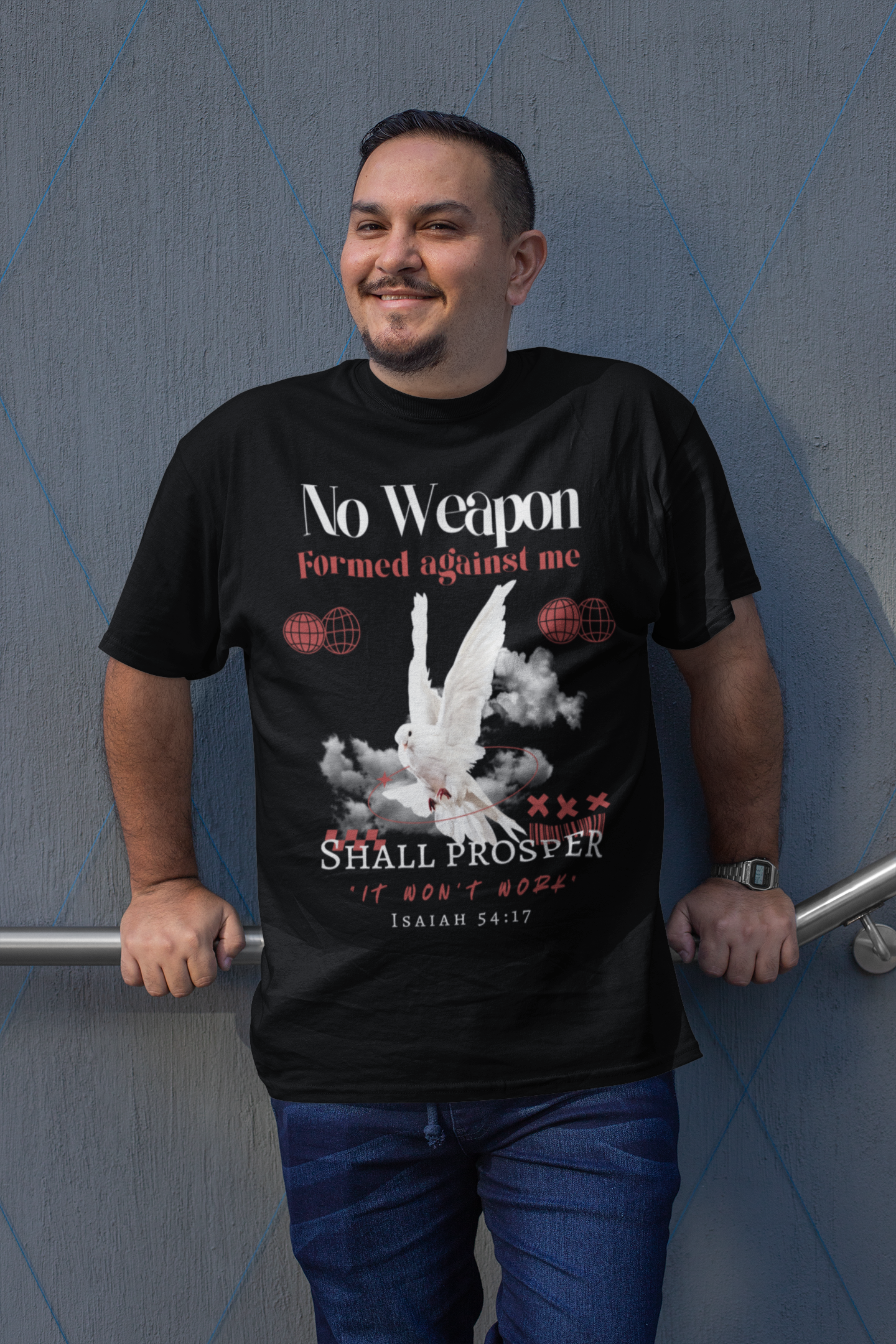 No Weapon Formed Against Me, Unisex Heavy Cotton Tee