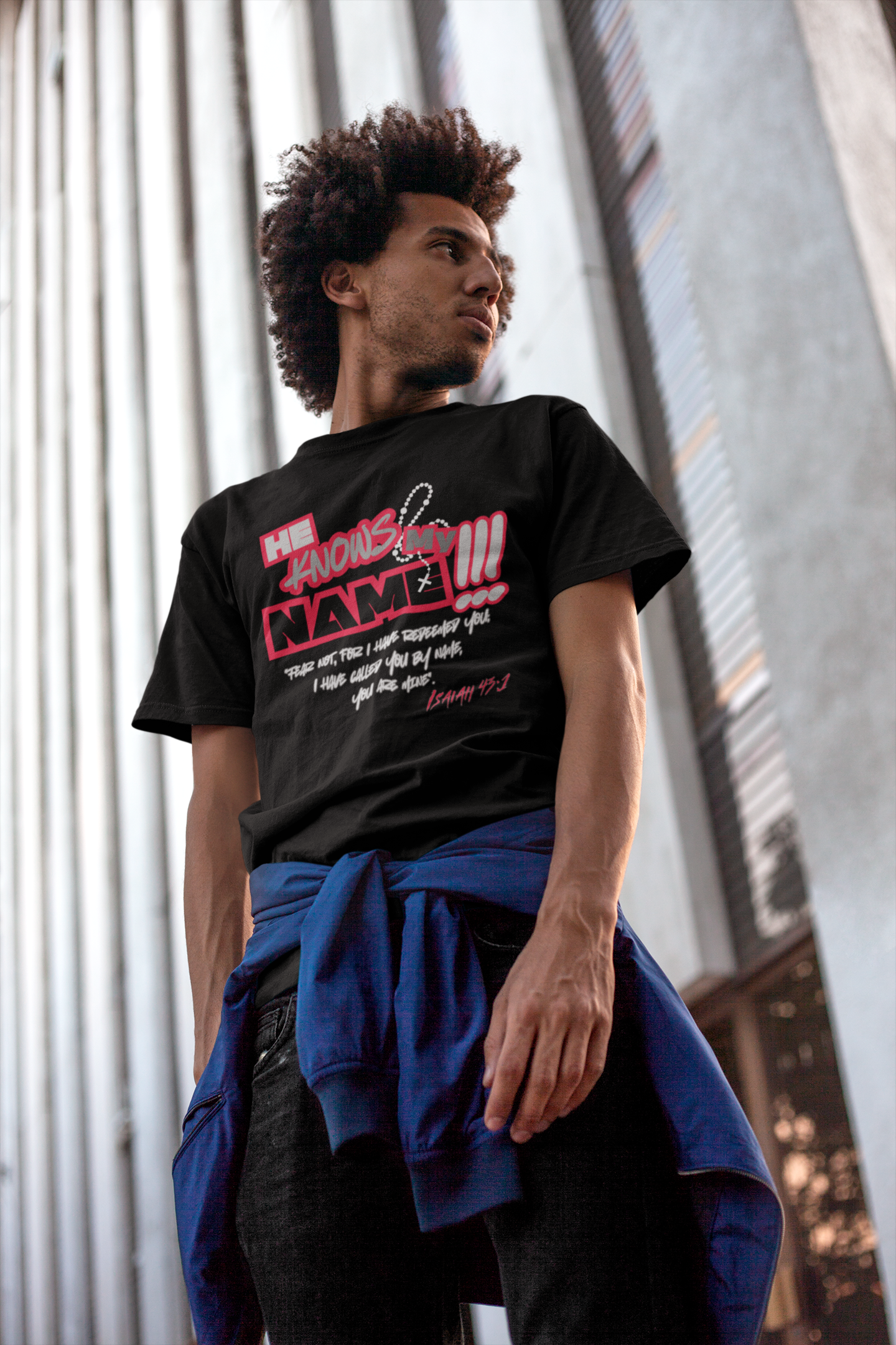 He Knows My Name Adult Faith-Inspired Unisex Heavy Cotton Tee