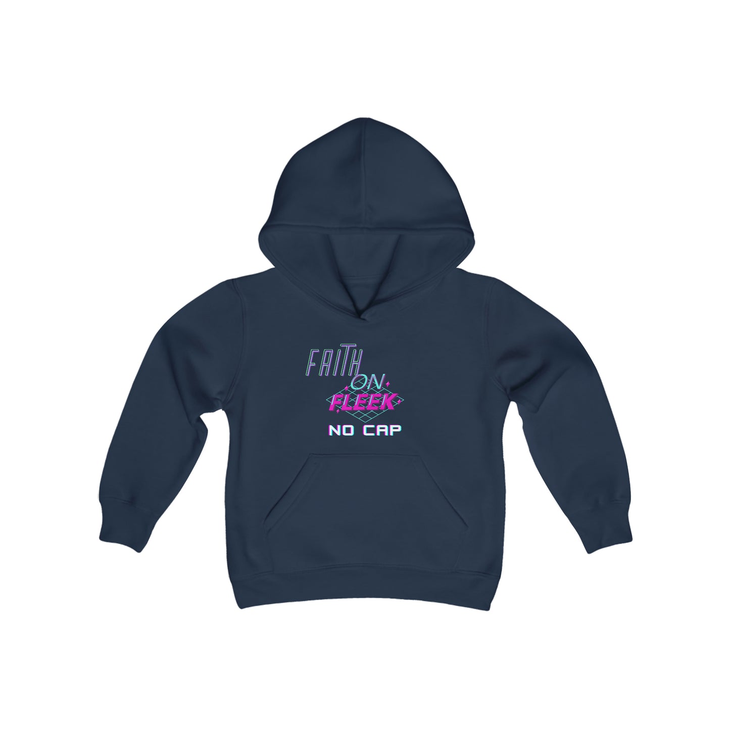 Faith On Fleek No Cap Youth Unisex Hoodie -Youth Heavy Blend Hooded Sweatshirt