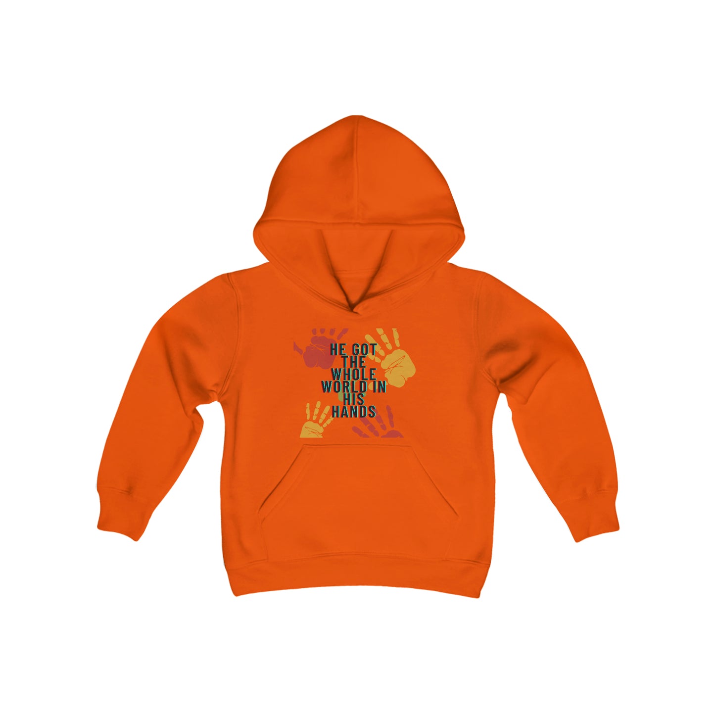 He Got The Whole World In His Hands Youth Hoodie -Youth Heavy Blend Hooded Sweatshirt